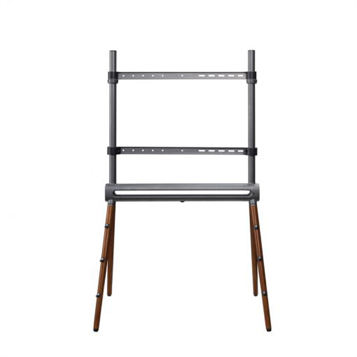 Hagor Bodenständer – 40–70" – VESA 200×200–600×400 – bis 40 kg, Diebstahlsicherung – Schwarz/Holz