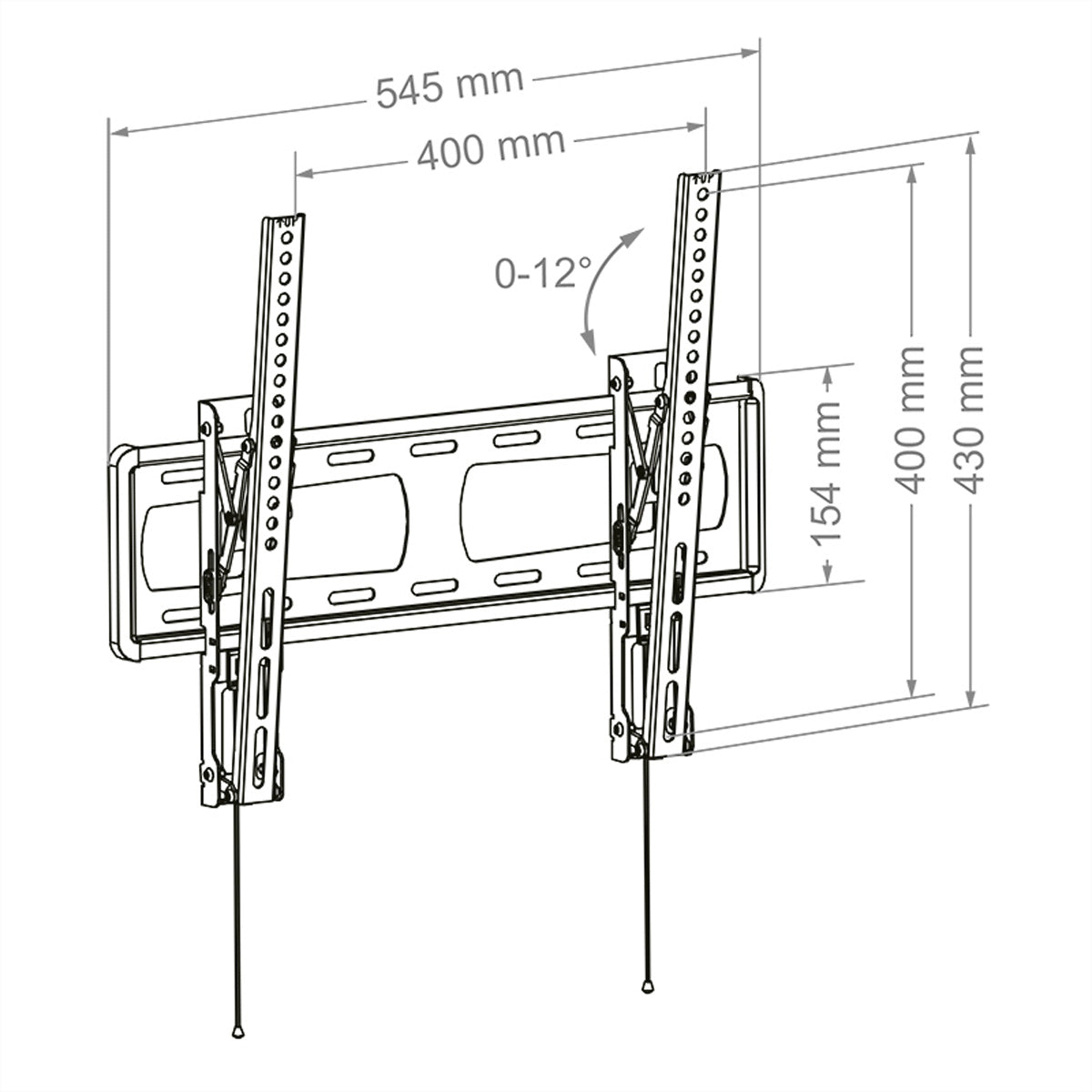 Hagor Wandhalterung – Neigbar – 32–49" – VESA 75×75–400×400 – bis 40 kg – BL Tilt 400