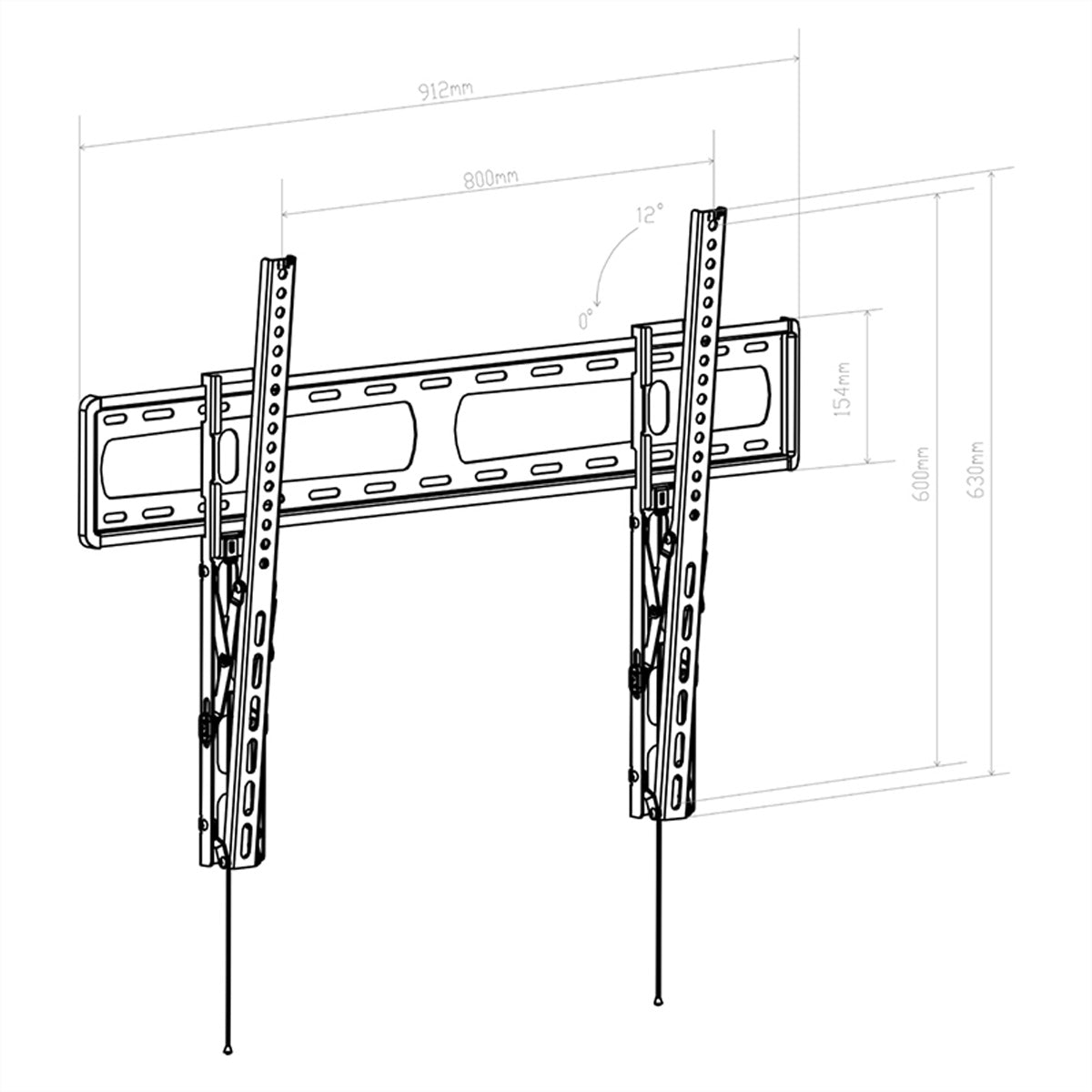 Hagor Wandhalterung – Neigbar – 46–65" – VESA 100×100–800×600 – bis 60 kg – BL Tilt 800