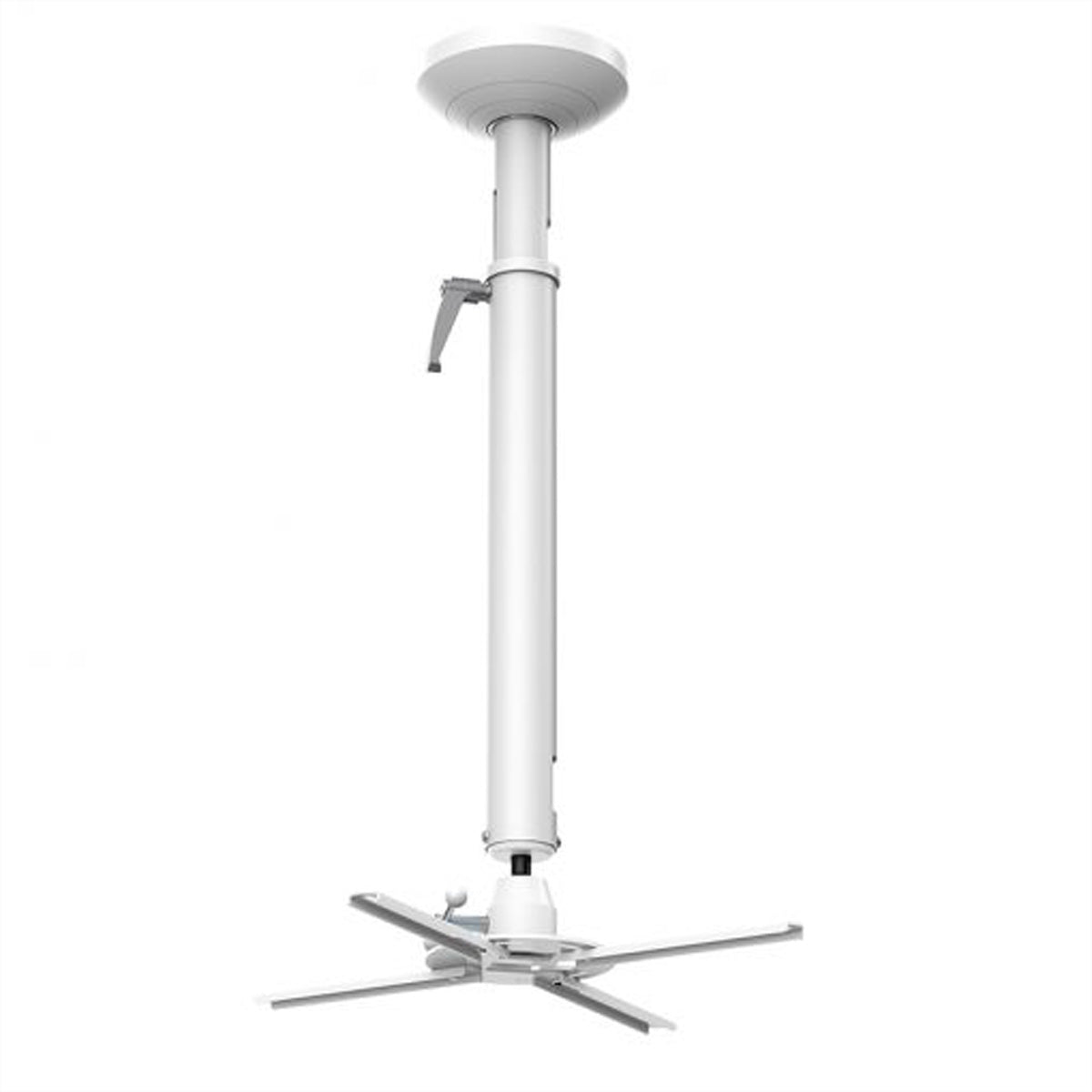 Hagor beamfix II – Beamer Deckenhalterung, H 67,0–90,0 cm, 10 kg, schwenk-/neigbar, 180° drehbar, silber