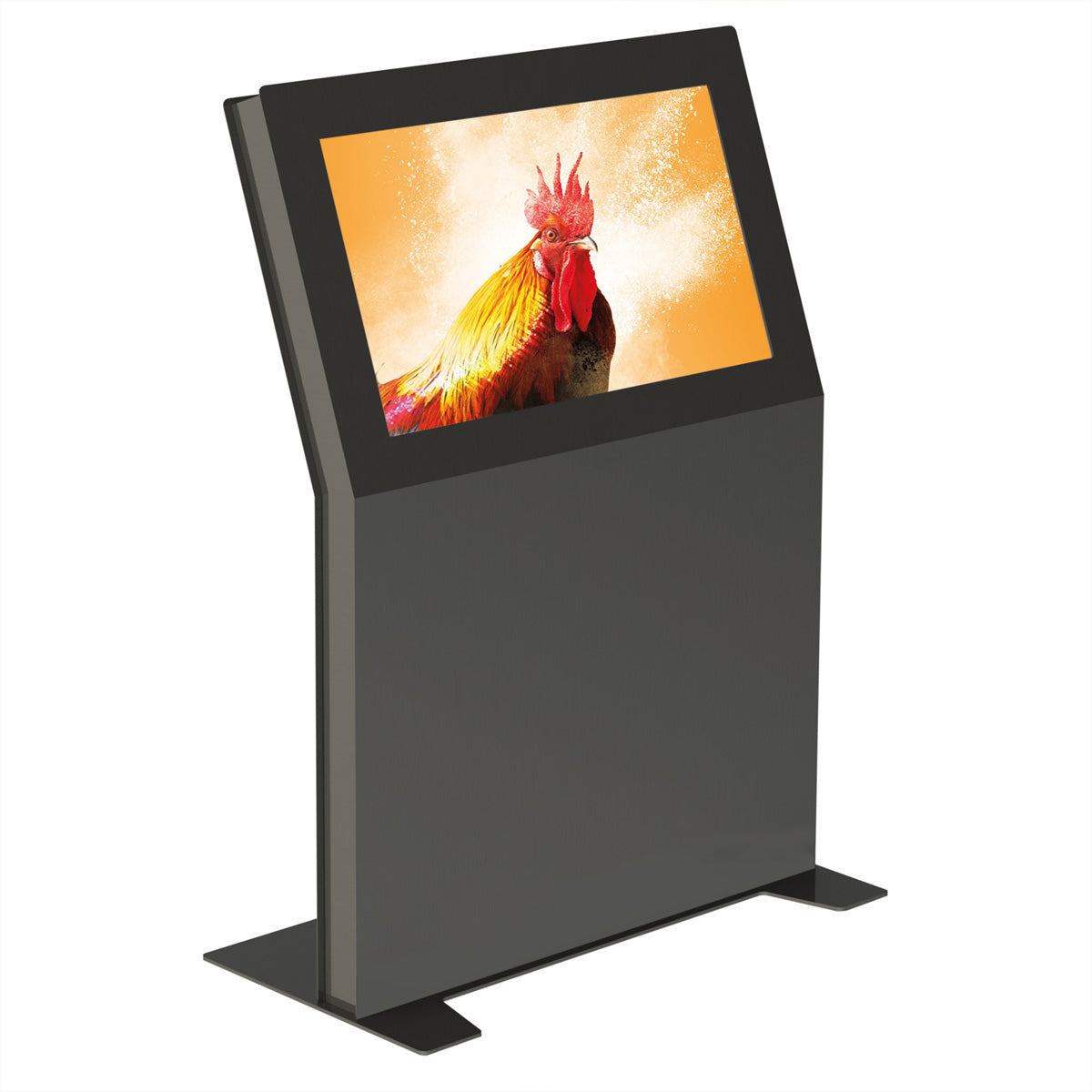 Hagor Digital-Signage-Stand VESA 200×200 bis 600×400 – abschliessbar – Metall, anthrazitgrau – vis-it Welcome
