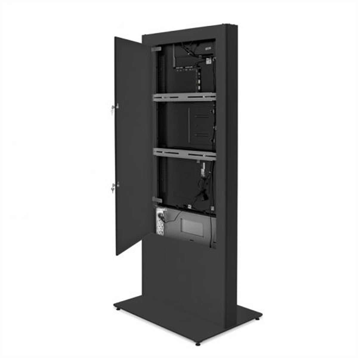 Hagor Digital Signage Stand für 49–55" Displays, VESA 200×200 bis 600×400 – abschliessbar – Metall, grau