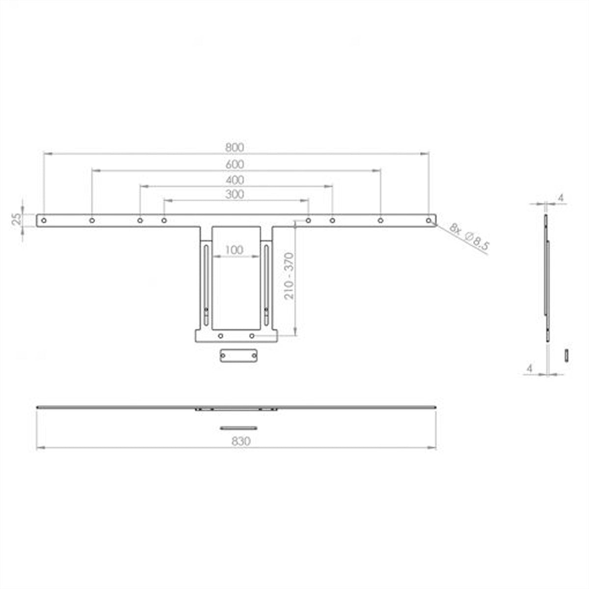 Hagor MeetUp Display-Adapter – Adapter, 55"–75", VESA bis 800 mm, Schwarz