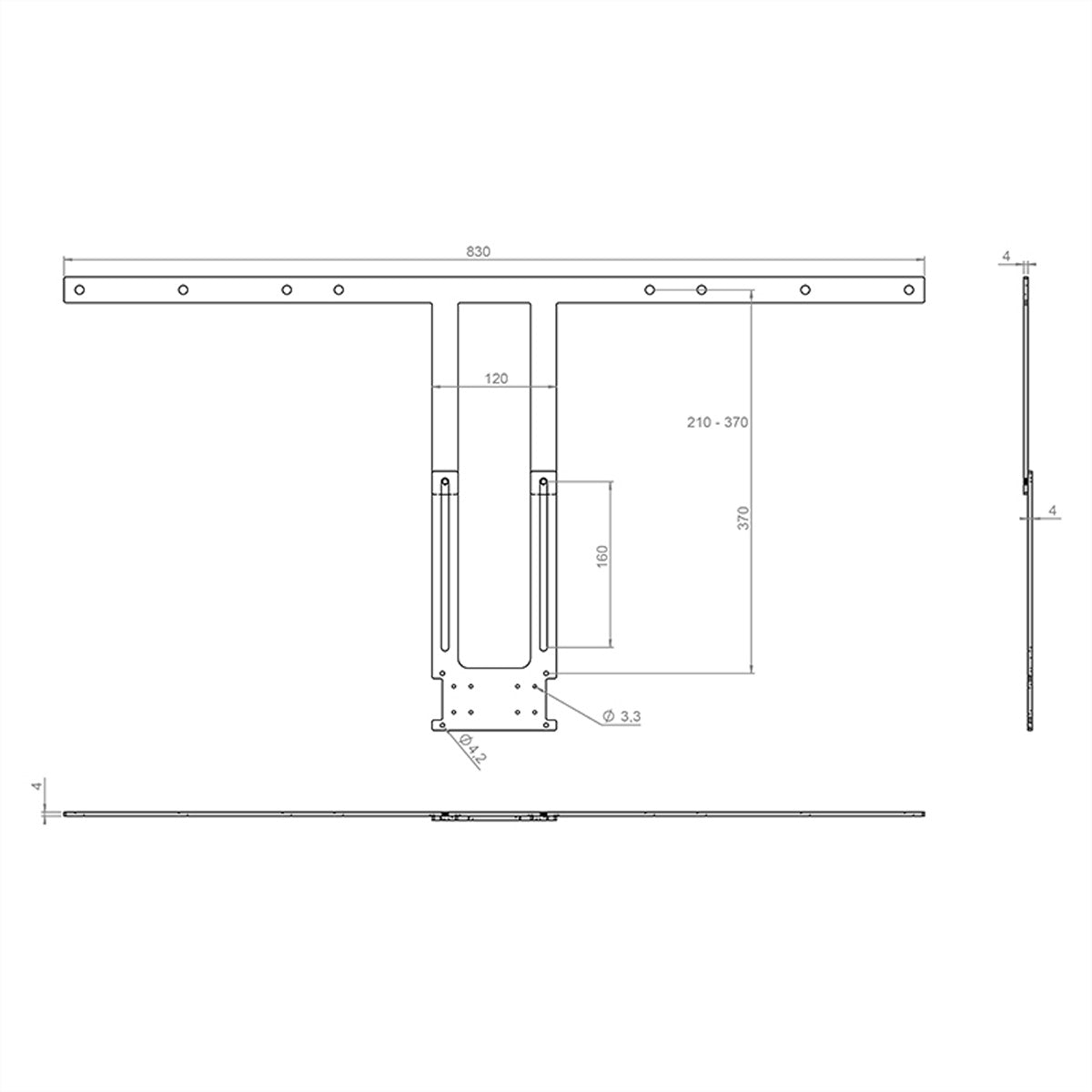 Hagor VESA-Adapter für Poly Studio, Poly Studio X50, 55–75" (140–191 cm), VESA bis 800 mm, 10 kg, Schwarz
