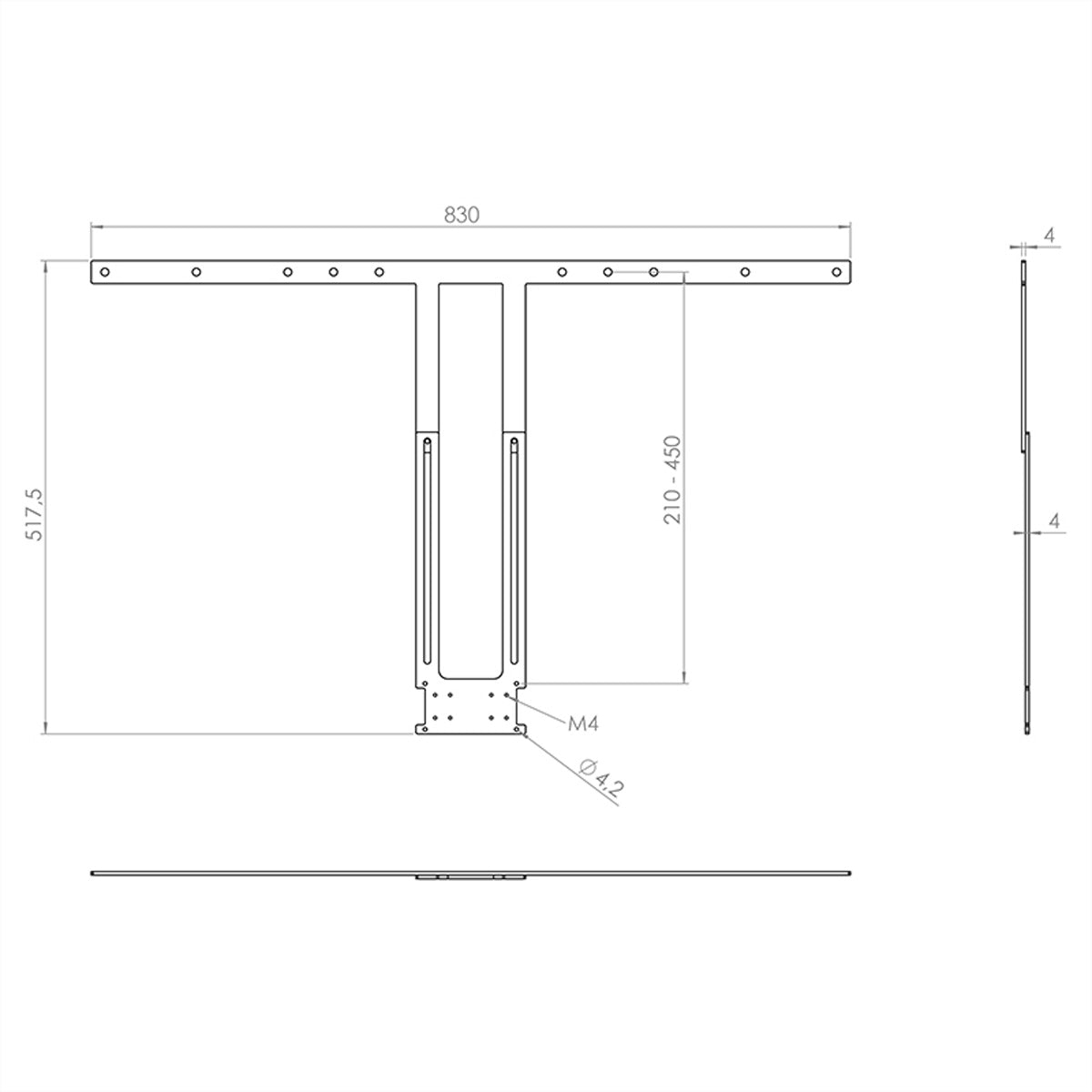 Hagor VESA-Adapter für Poly Studio, Poly Studio X50, 55–75" (140–191 cm), VESA bis 800 mm, 10 kg, Schwarz