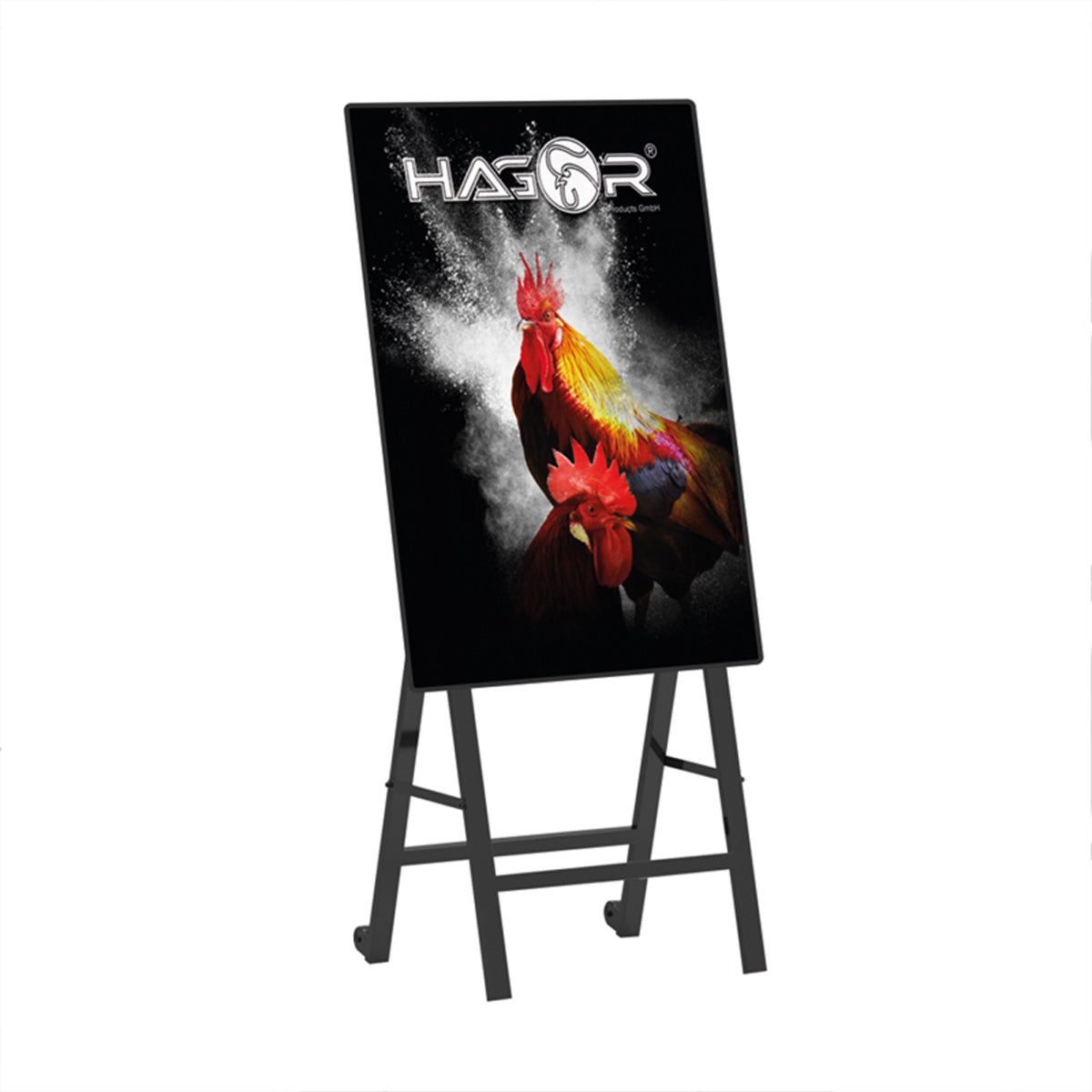 Hagor BrackIT-C-Stopper – Mobiler Bodenständer, VESA 400×600 mm, 50 kg, neigbar 0–15°, für 32–55"