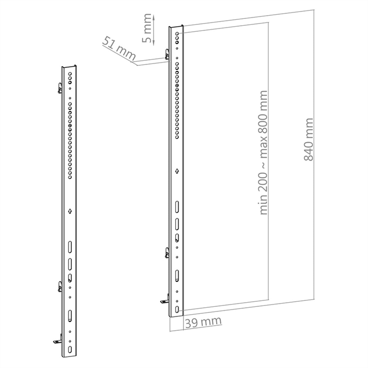 Hagor Spezialhalterung/Montageset – VESA 800×400–800×600 – Höhenverstellbar, Diebstahlsicherung – Schwarz