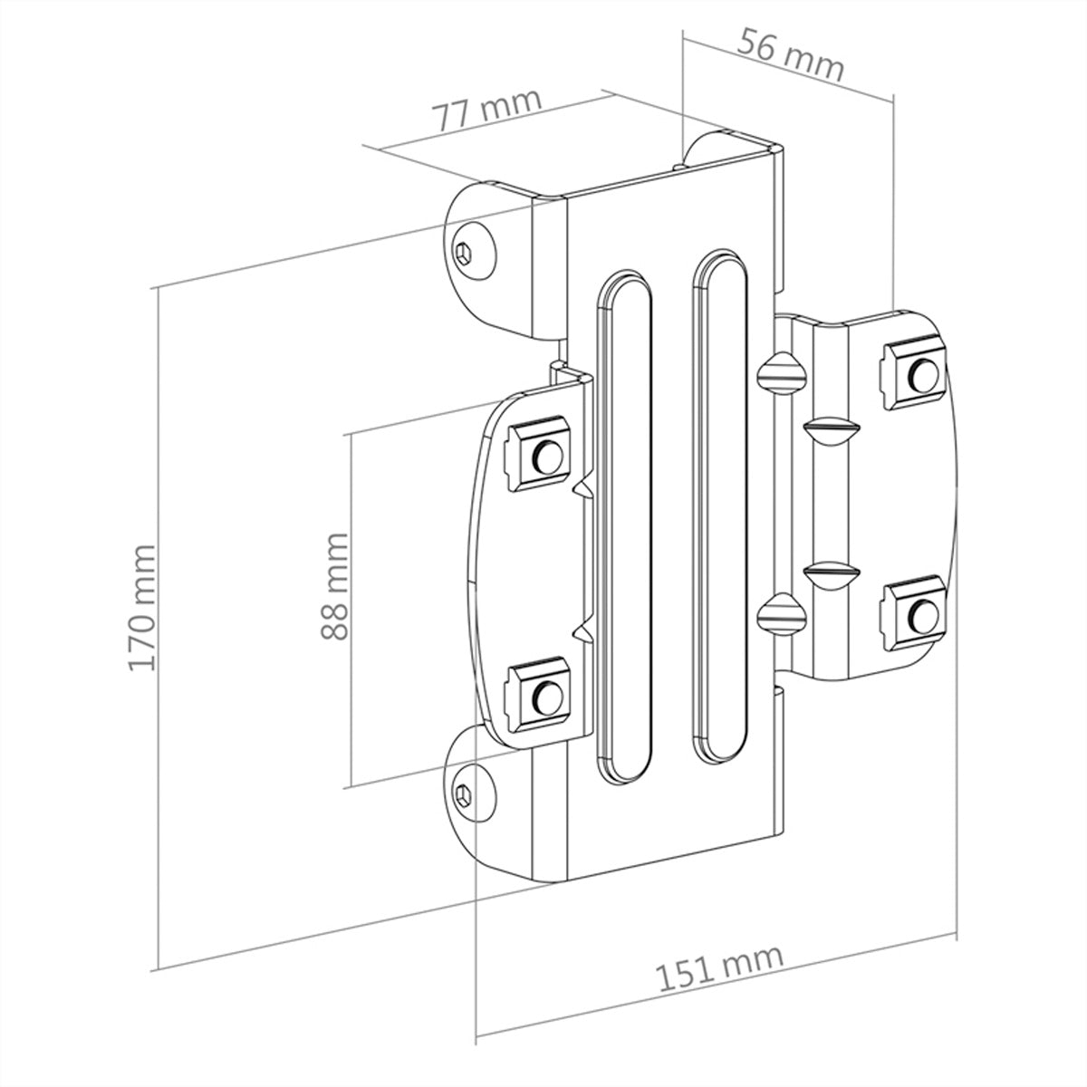 Hagor CPS – Schienenadapter für CPS-Alu Säulen (z. B. 3228/3232/3207), Schwarz