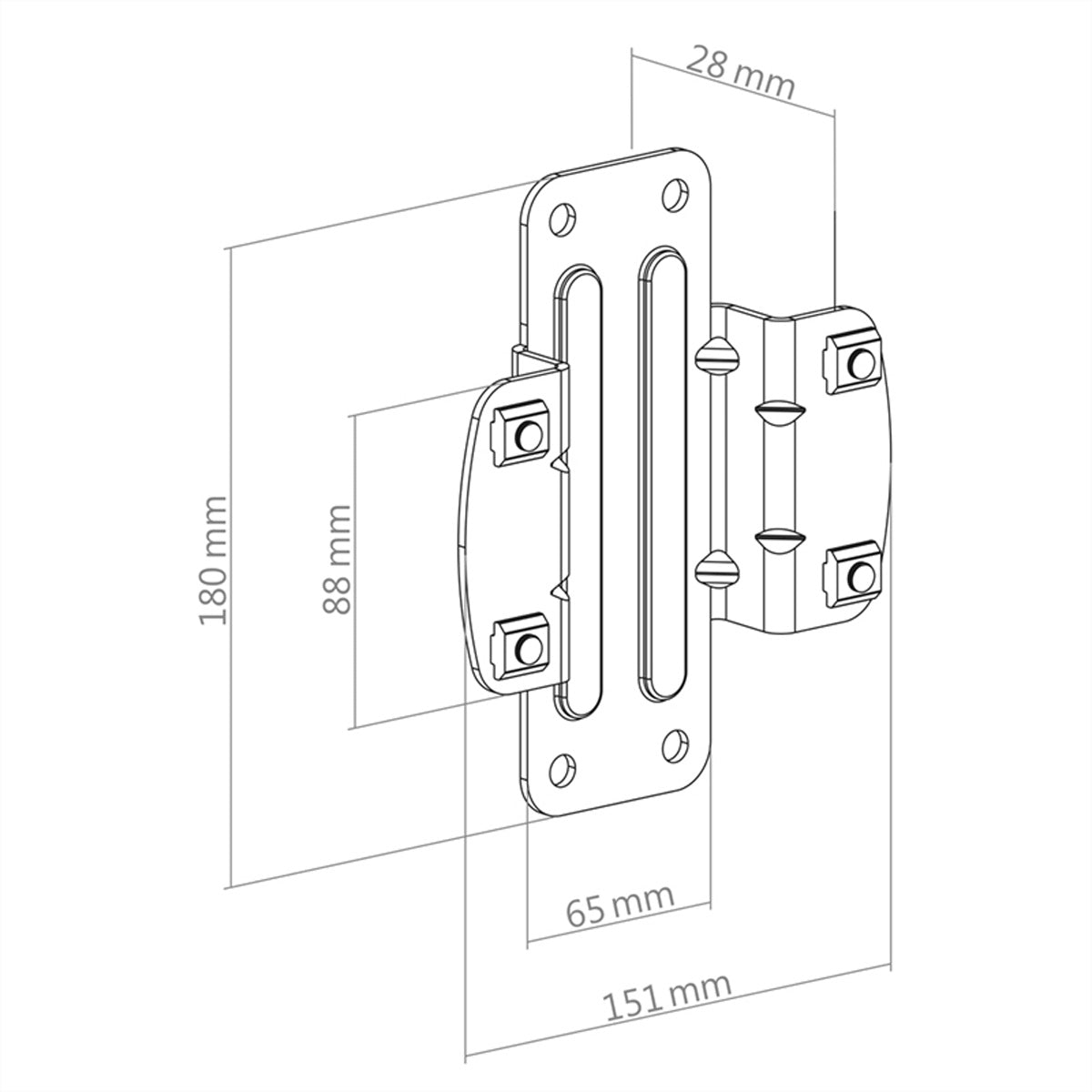 Hagor CPS – Montagezubehör (Adapter), Stahl, 151×180×28 mm, für 3210/3211/3212, Schwarz