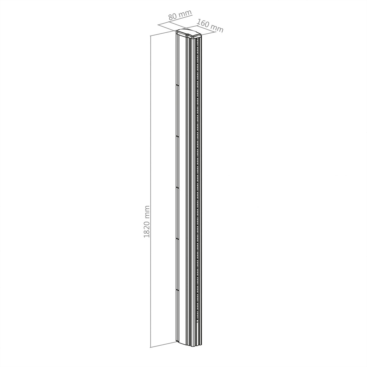 Hagor CPS – Montage-Säule, 1,82 m Höhe, für diverse Modelle (z. B. 3206, 3203, 3204, 3209), Schwarz