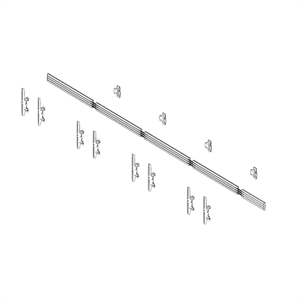 Hagor Wandhalterung – neigbar – 46–65" – VESA 200×200–600×400 – bis 200 kg, für 4 Displays – CPS W4L