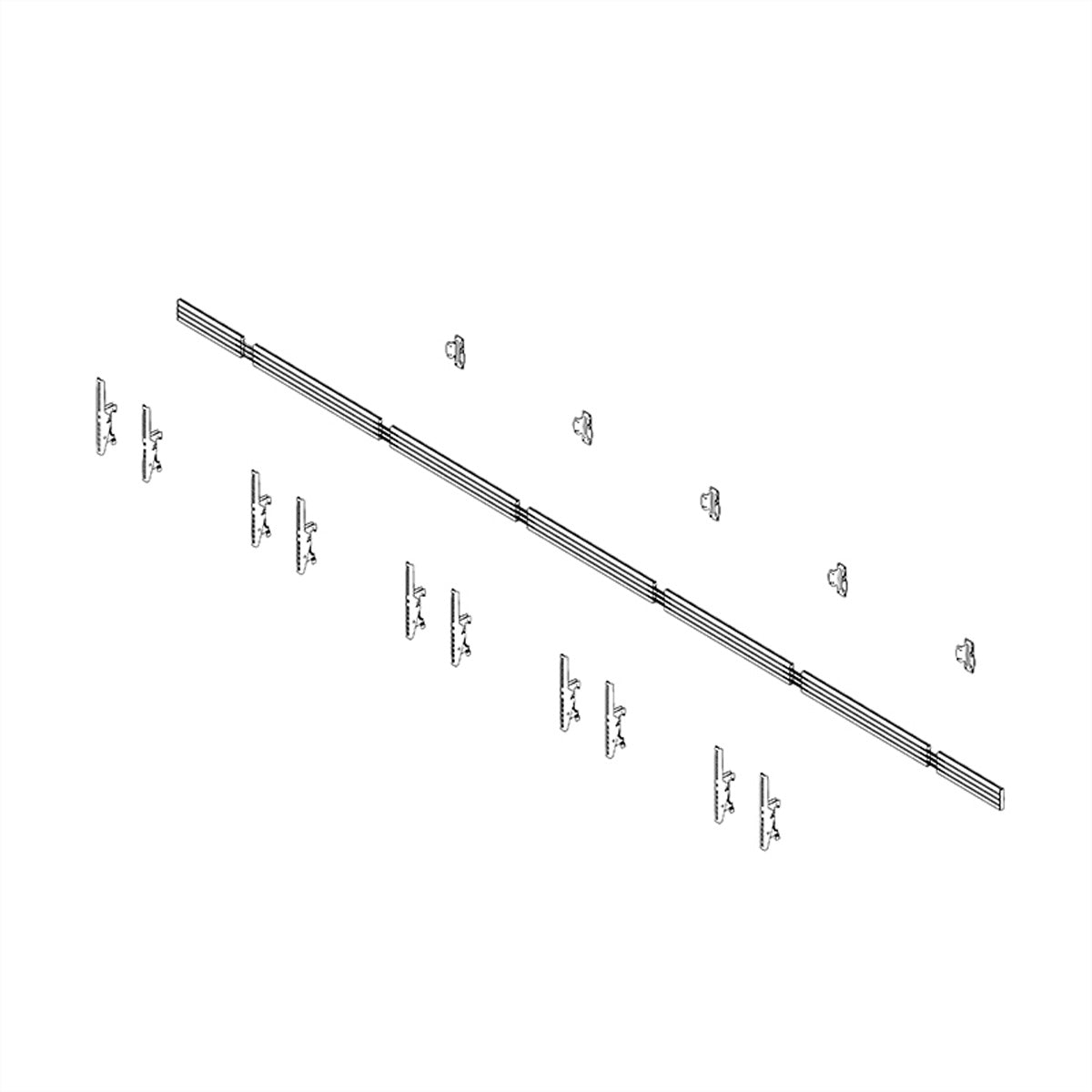 Hagor Videowand-Halterung – 46–65" – VESA 200×200–600×400 – bis 50 kg, für 5 Displays, neigbar – Schwarz