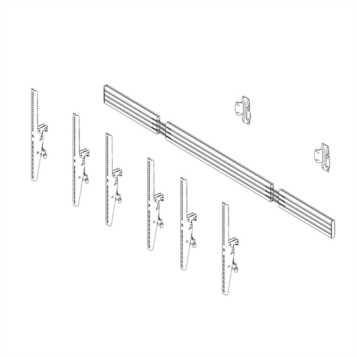 Hagor Wandhalterung – neigbar – 46–65" – VESA 200×100–400×600 – bis 50 kg, für 3 Displays – CPS W3P