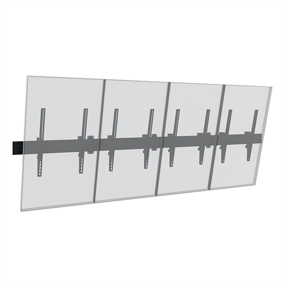 Hagor Wandhalterung – neigbar – 46–65" – VESA 200×100–400×600 – bis 50 kg, für 4 Displays – schwarz