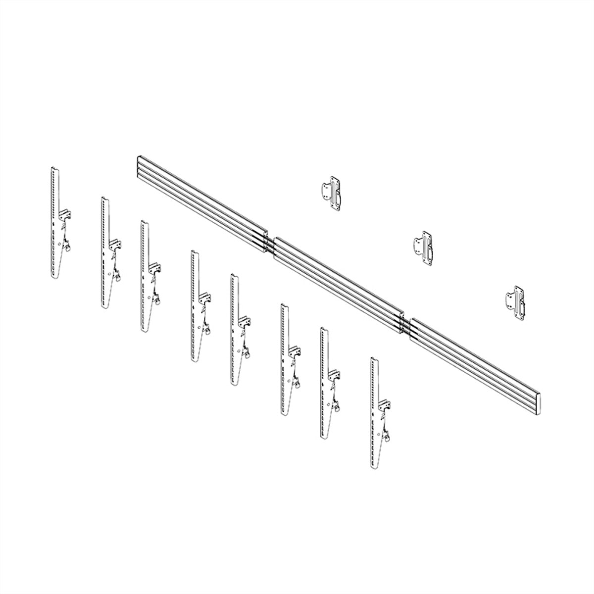 Hagor Wandhalterung – neigbar – 46–65" – VESA 200×100–400×600 – bis 50 kg, für 4 Displays – schwarz