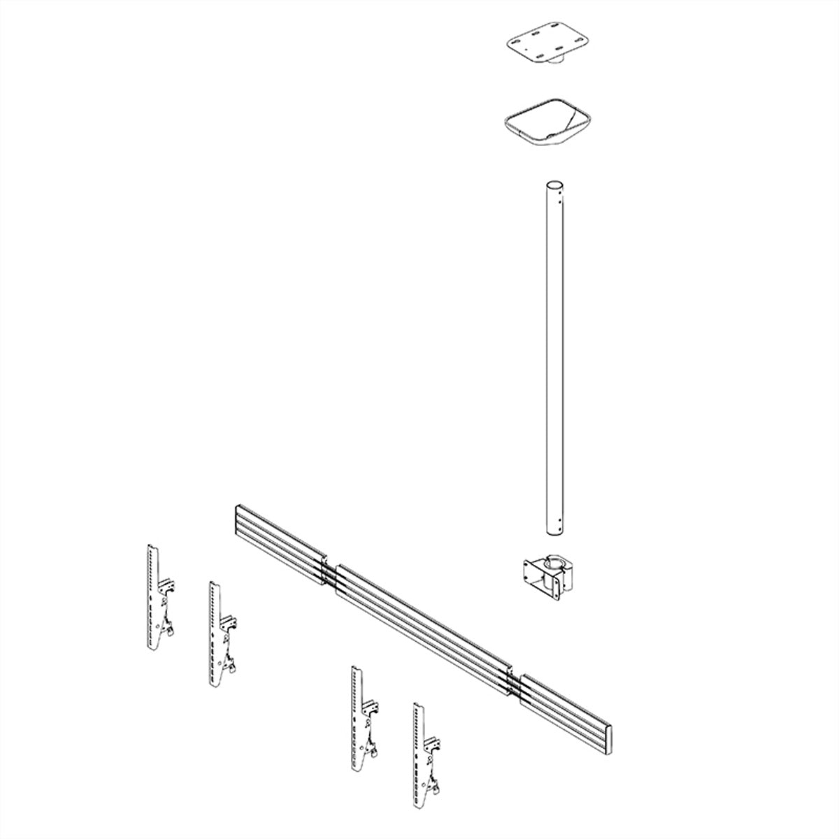 Hagor Deckenhalterung – Back-to-Back – 46–65" – VESA 200×200–600×400 – bis 80 kg, für 2 Displays – CPS D2L