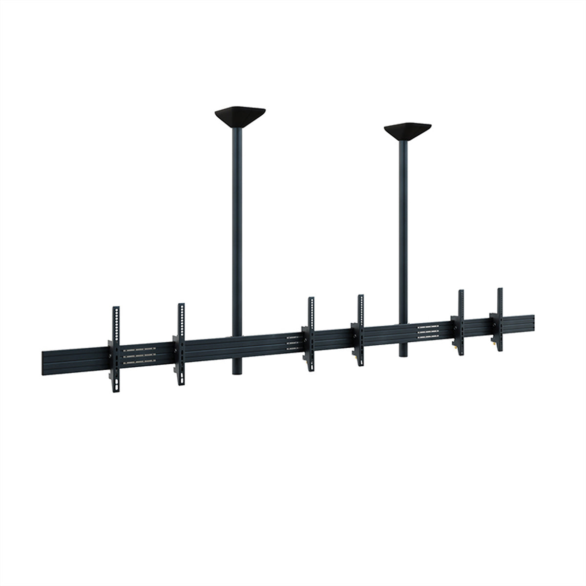 Hagor Deckenhalterung – 46–65" – VESA 200×200–600×400 – bis 120 kg, Neigbar, für 3 Displays – Schwarz