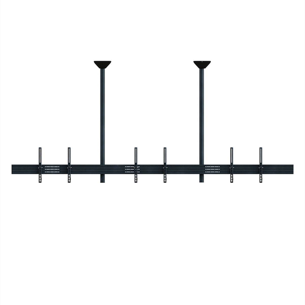 Hagor Deckenhalterung – 46–65" – VESA 200×200–600×400 – bis 120 kg, Neigbar, für 3 Displays – Schwarz