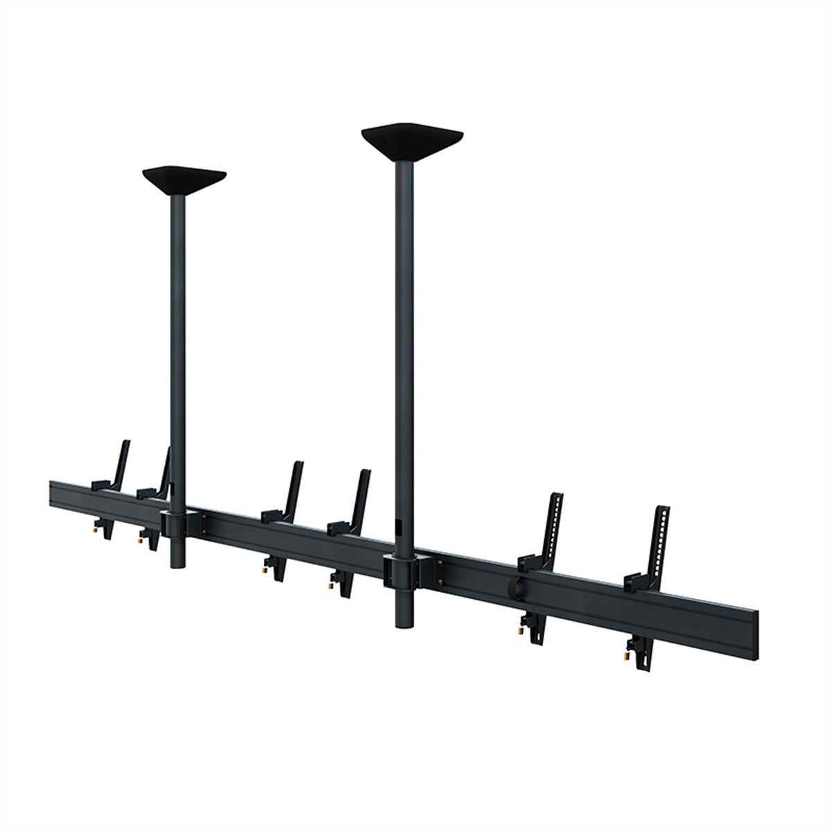Hagor Deckenhalterung – 46–65" – VESA 200×200–600×400 – bis 120 kg, Neigbar, für 3 Displays – Schwarz