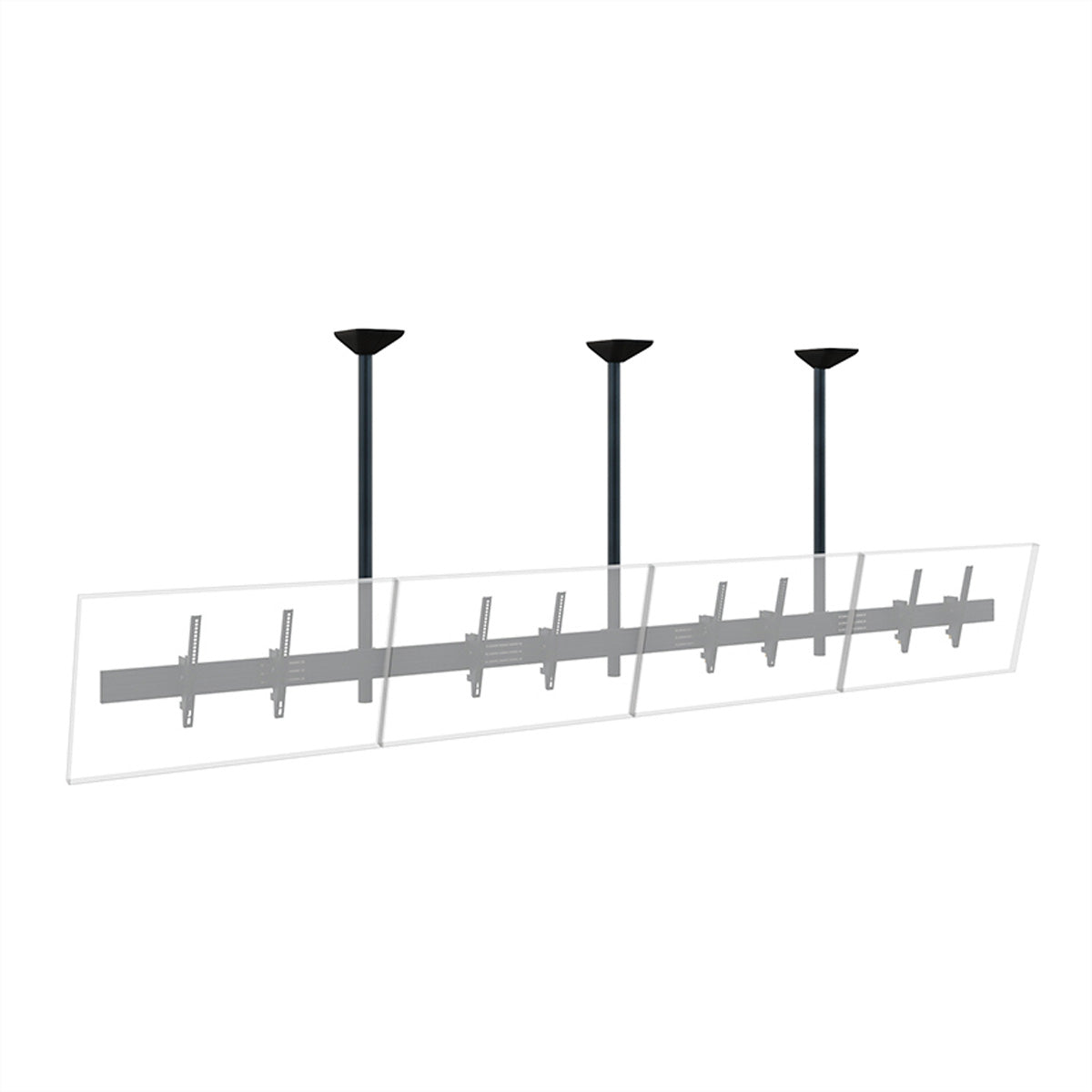 Hagor Deckenhalterung – 46–65" – VESA 200×200–600×400 – bis 40 kg, neigbar, für 4 Displays – CPS D4L