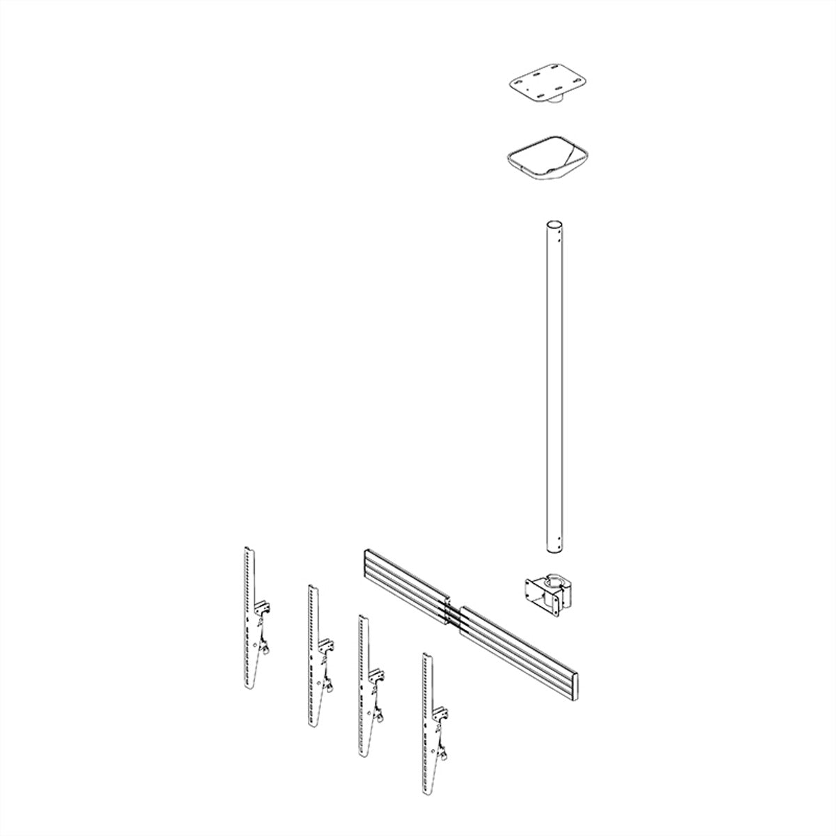Hagor Deckenhalterung – Back-to-Back – 46–65" – VESA 200×100–400×600 – bis 40 kg, neigbar – CPS D2P