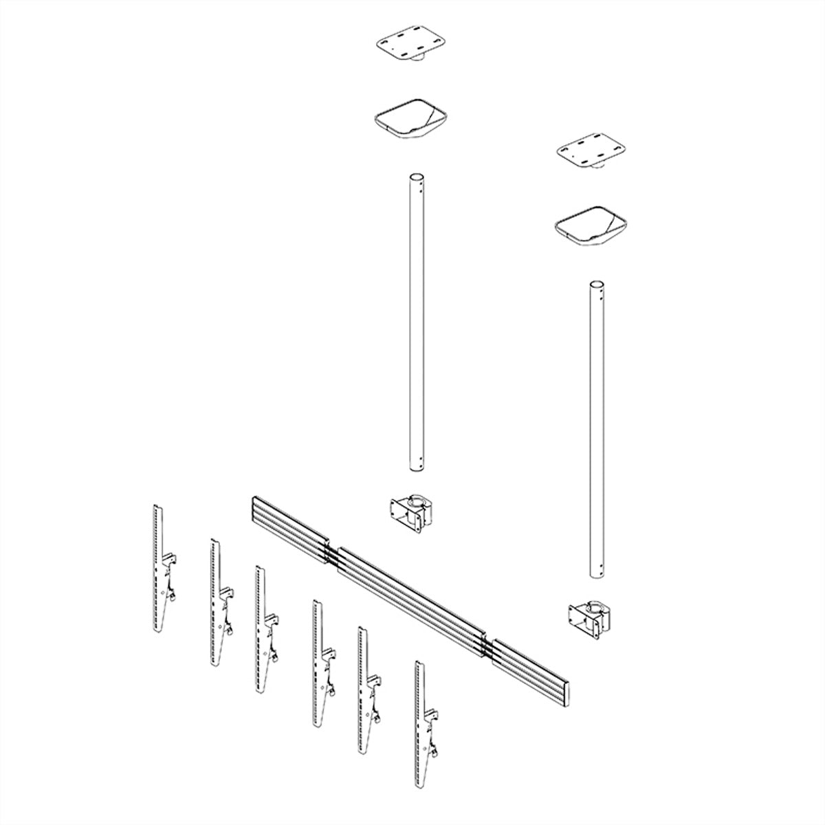 Hagor Deckenhalterung – neigbar – 46–65" – VESA 200×100–400×600 – bis 120 kg, für 3 Displays – CPS D3P