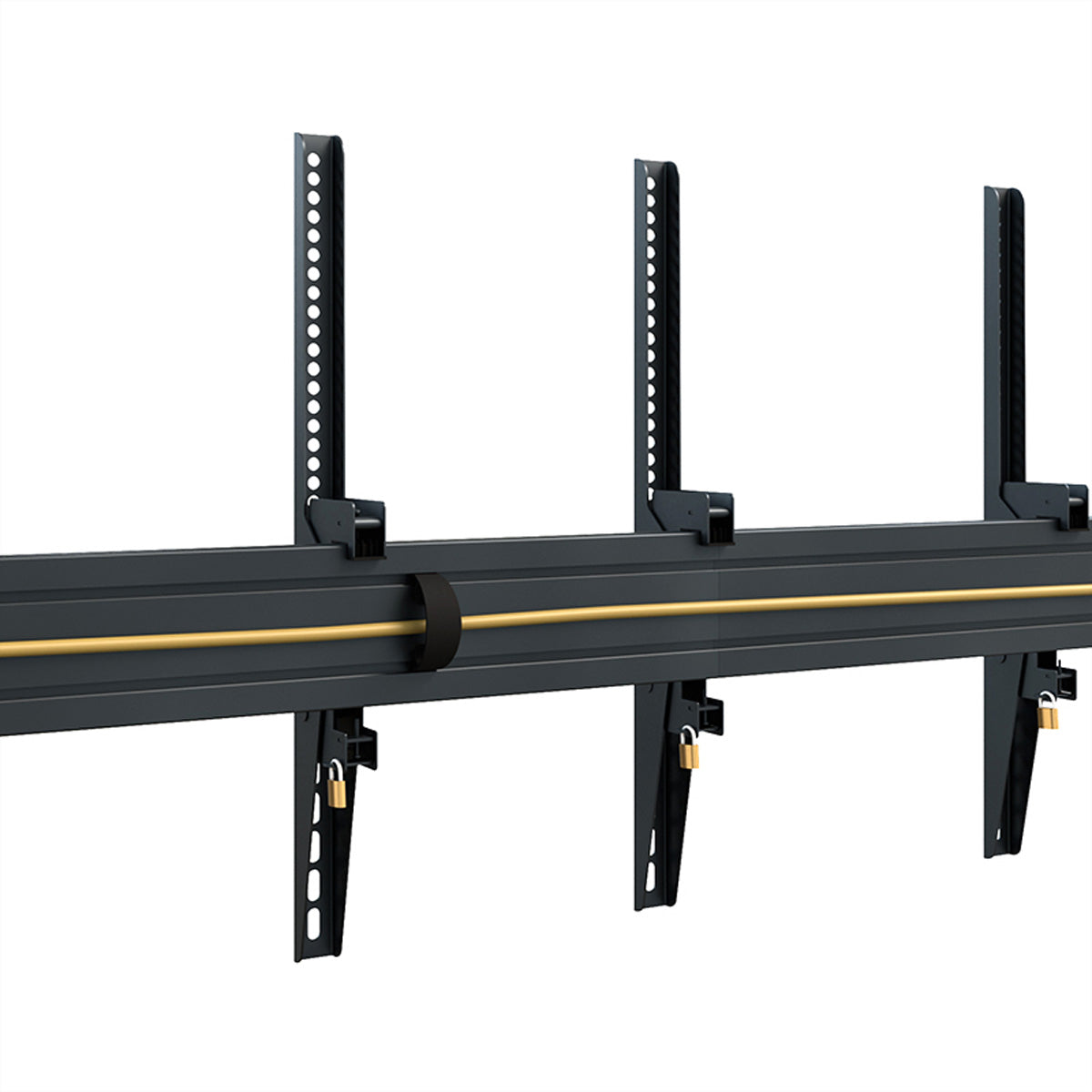 Hagor Deckenhalterung – 46–65" – VESA 200×100–400×600 – bis 160 kg, für 4 Displays, neigbar – Schwarz
