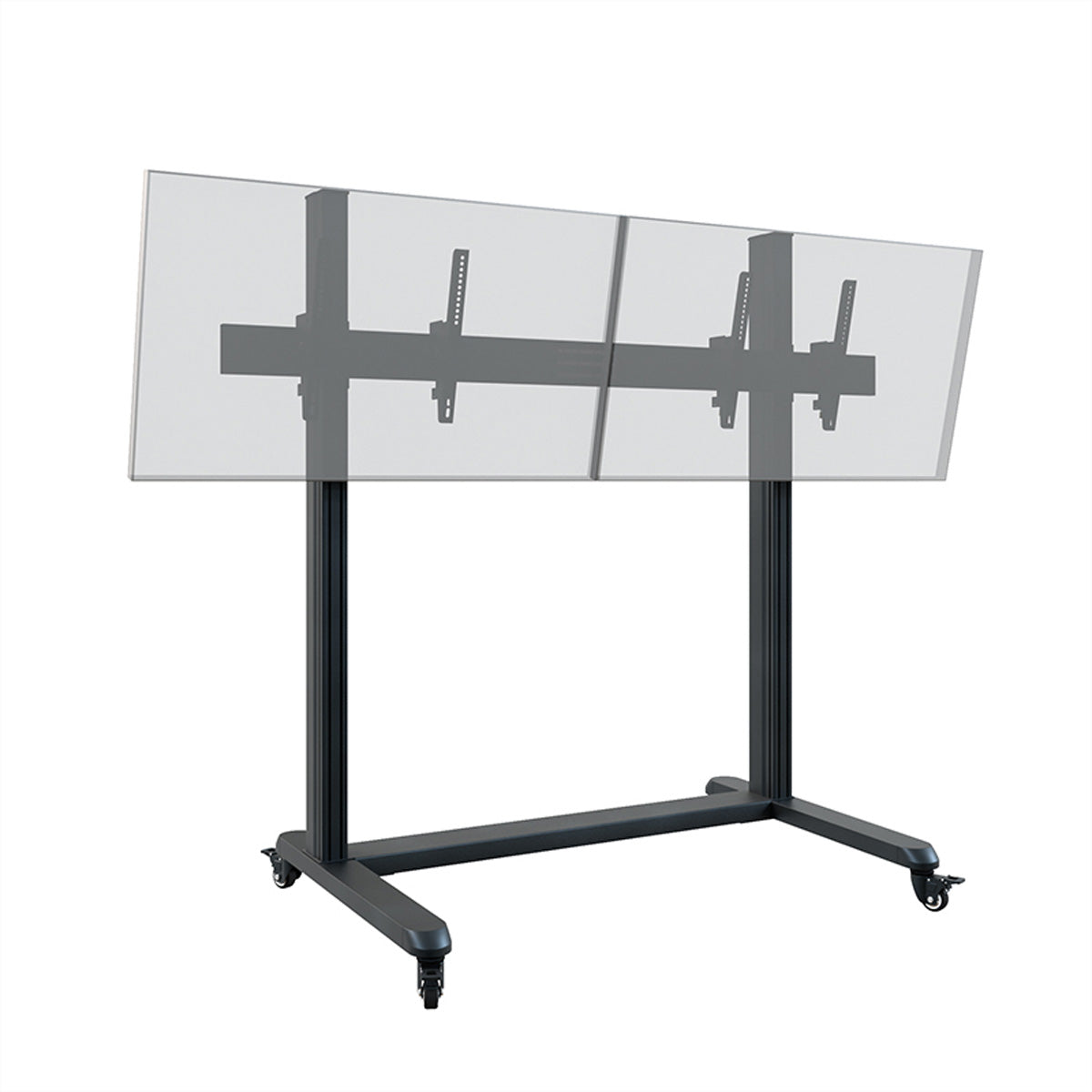 Hagor TV-Wagen – 55–65" – VESA 75×75–800×400 – bis 80 kg, Höhenverstellbar, mit Rollen, für 2 Displays