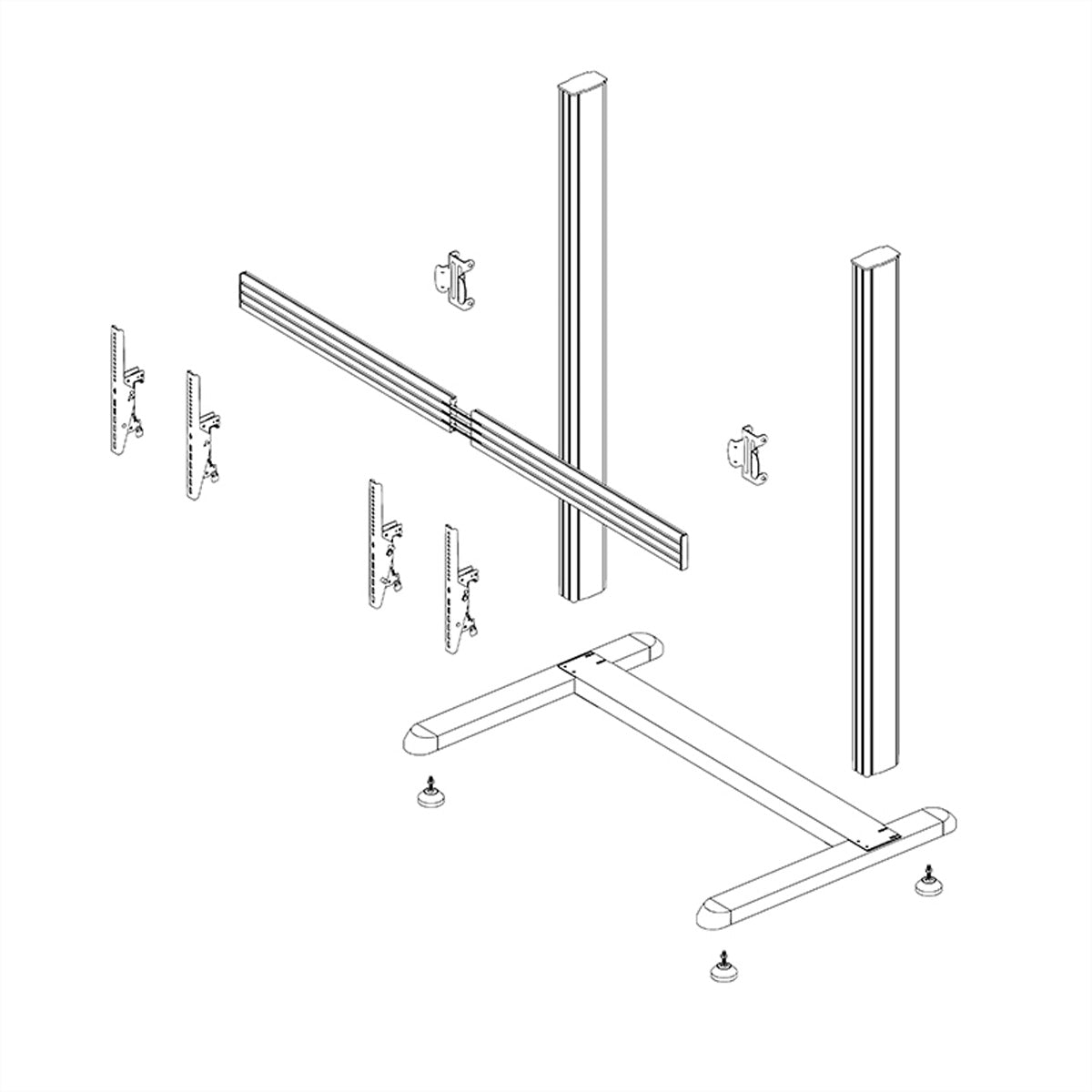 Hagor Bodenständer – 55–65" – VESA 200×100–800×400 – bis 50 kg, für 2 Displays, Höhenverstellbar
