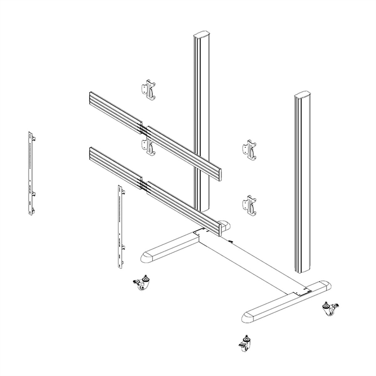 Hagor TV-Wagen – 86–110" – VESA 1500×800 – bis 130 kg, mit Rollen – CPS Single