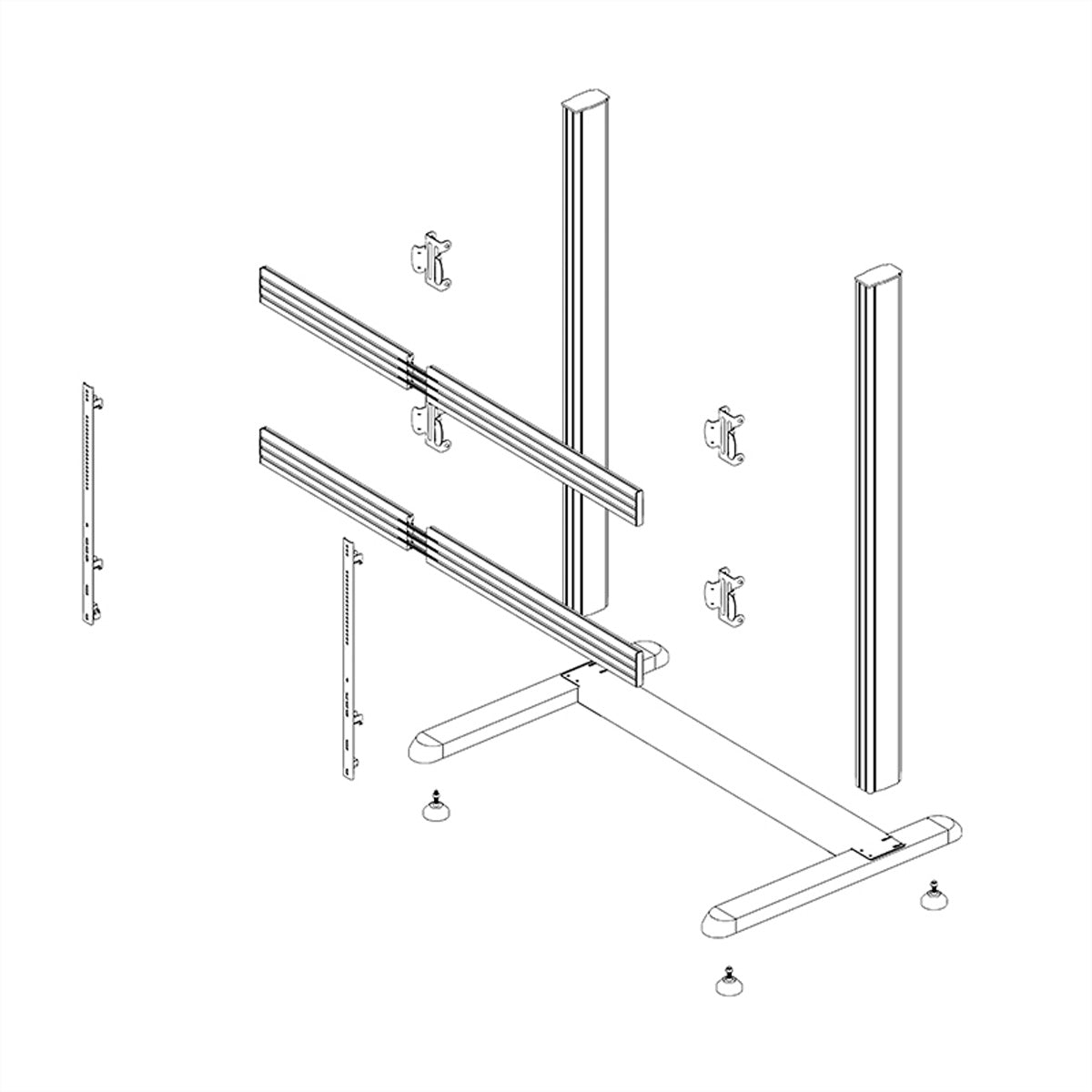 Hagor TV-Wagen – 86–110" – VESA 200×200–1500×800 – bis 150 kg, mit Rollen, Kabelmanagement – Schwarz