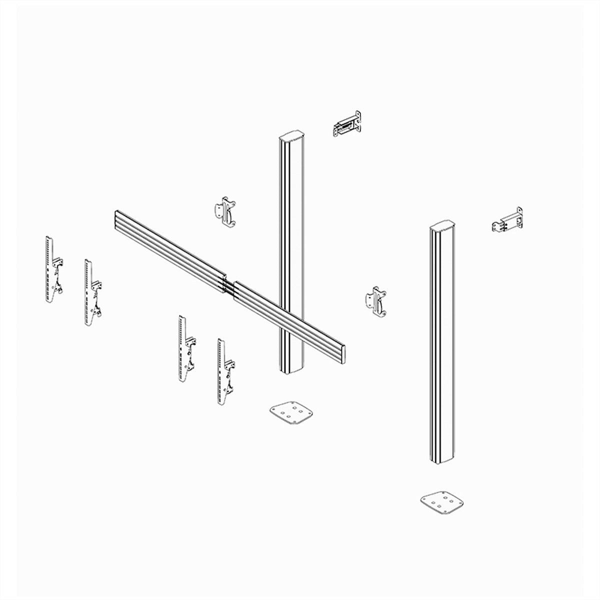 Hagor Bodenständer – 55–65" – VESA 800×400 – bis 50 kg, für 2 Displays – Schwarz