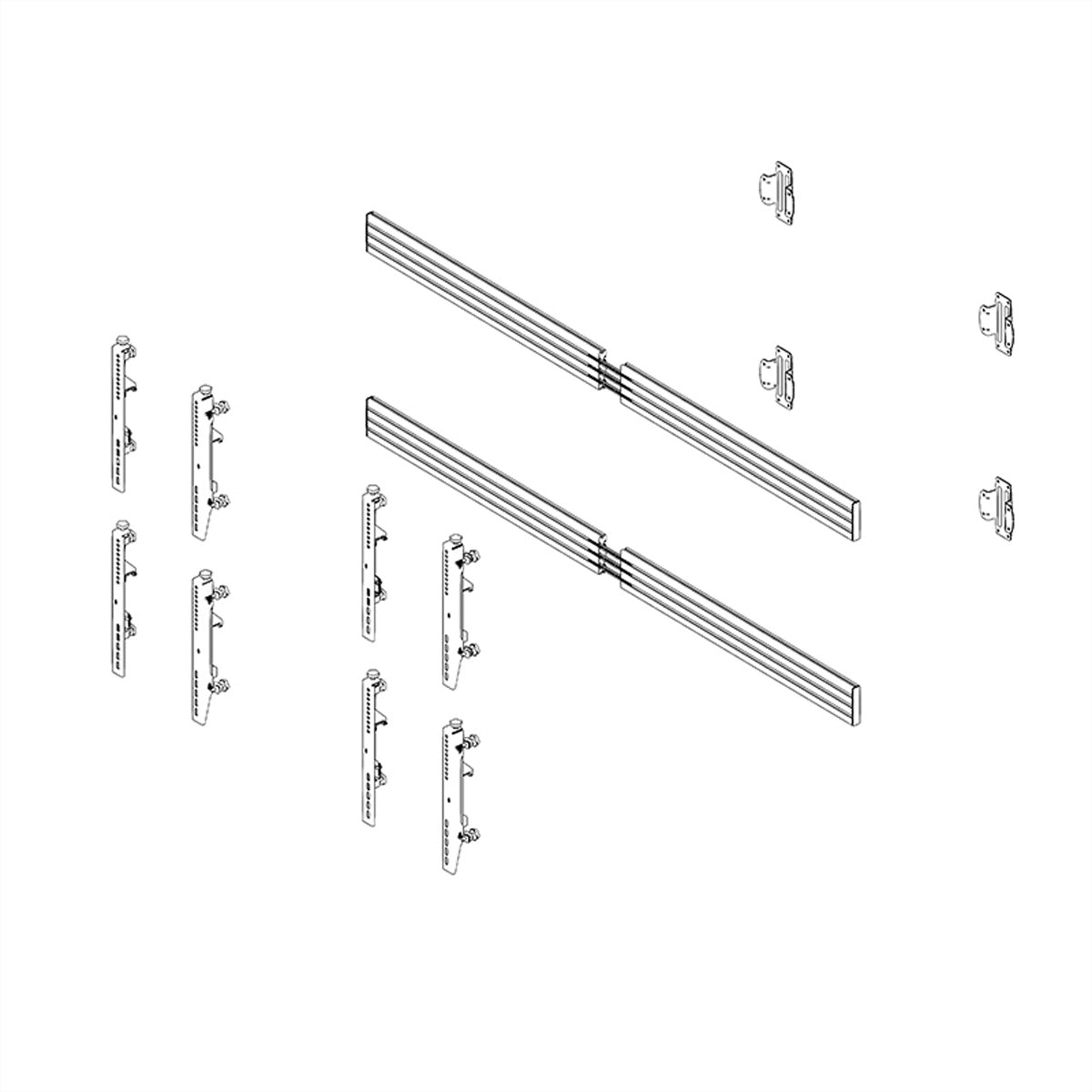 Hagor Videowand-Halterung – 46–55" – VESA 75×75–600×400 – bis 160 kg, für 4 Displays – CPS W2x2L