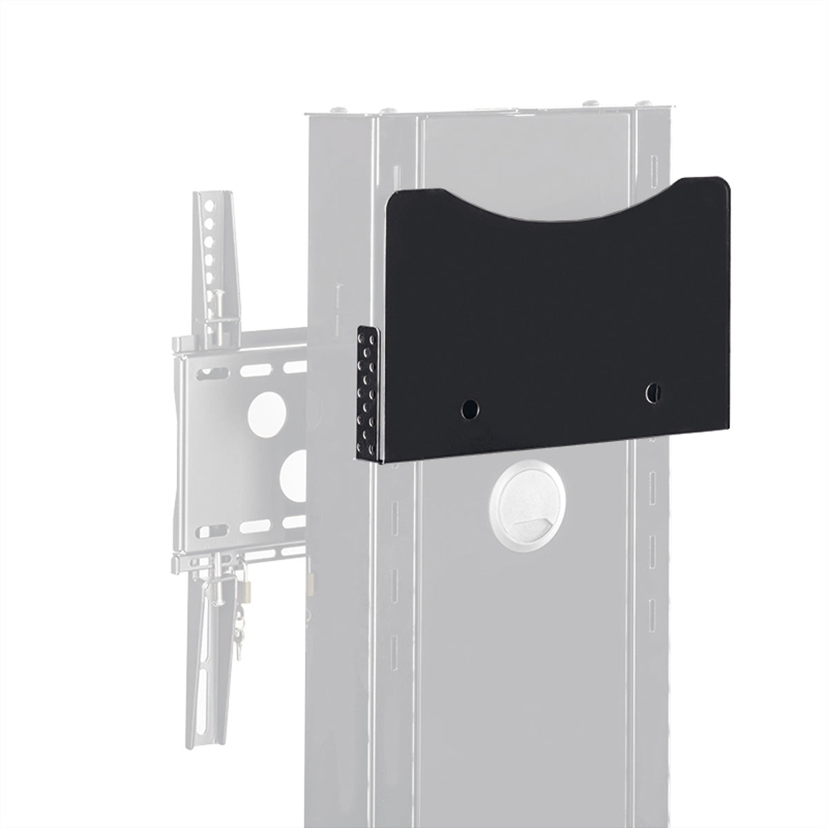 Hagor Info-Tower Codec Shelf – Codec-/Mini-PC-Halterung, Traglast 2,5 kg, 320×200×35 mm, für Codecs & Mini-PCs