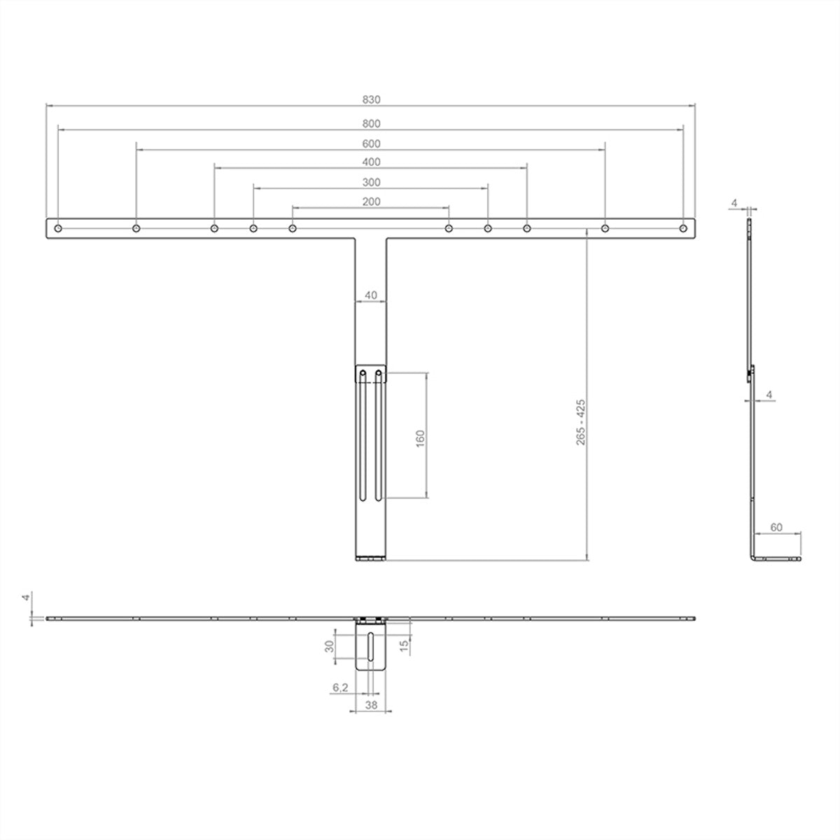 Hagor Poly P15 E70 X30 VESA-Adapter – Höhenverstellbar – für Poly Studio P15/E70/X30 – Schwarz
