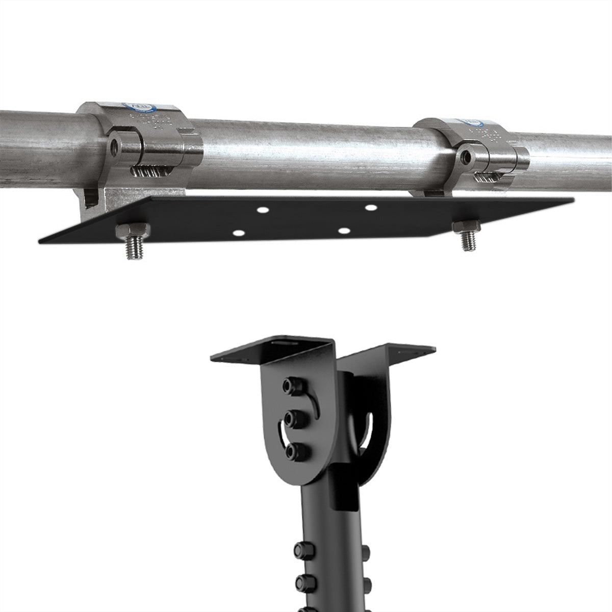 Hagor Traversenadapterplatte für Deckenhalterungen PLD/HA DH-Serie für Rohre Ø 45–90 mm, Schwarz