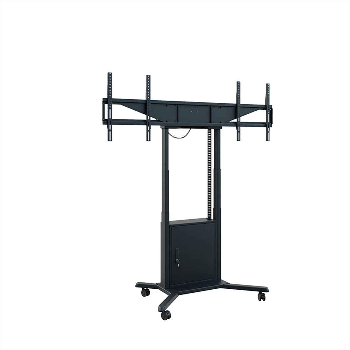 Hagor TV-Wagen – 46–65" – VESA 200×200–600×400 – bis 120 kg, motorisiert, mit Rollen, für 2 Displays