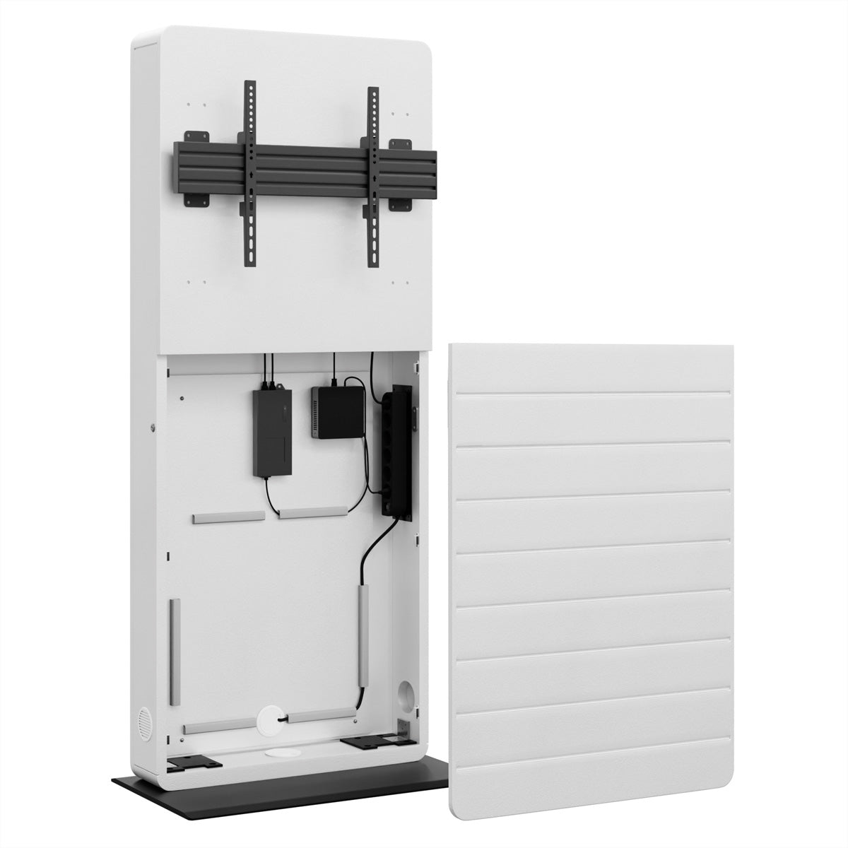 Hagor Digital-Signage-Stand für 55–65" Displays, VESA 600×400 – abschliessbar – schwarz/weiss – CON-Line FS