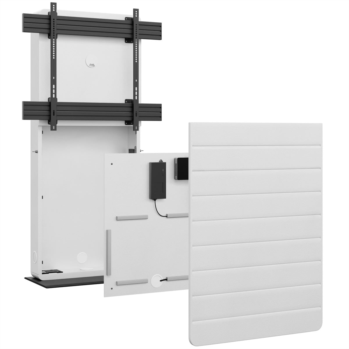 Hagor Digital-Signage-Stand für 75–86" Displays – VESA 900×800, abschliessbar – schwarz/weiss – CON-Line FS