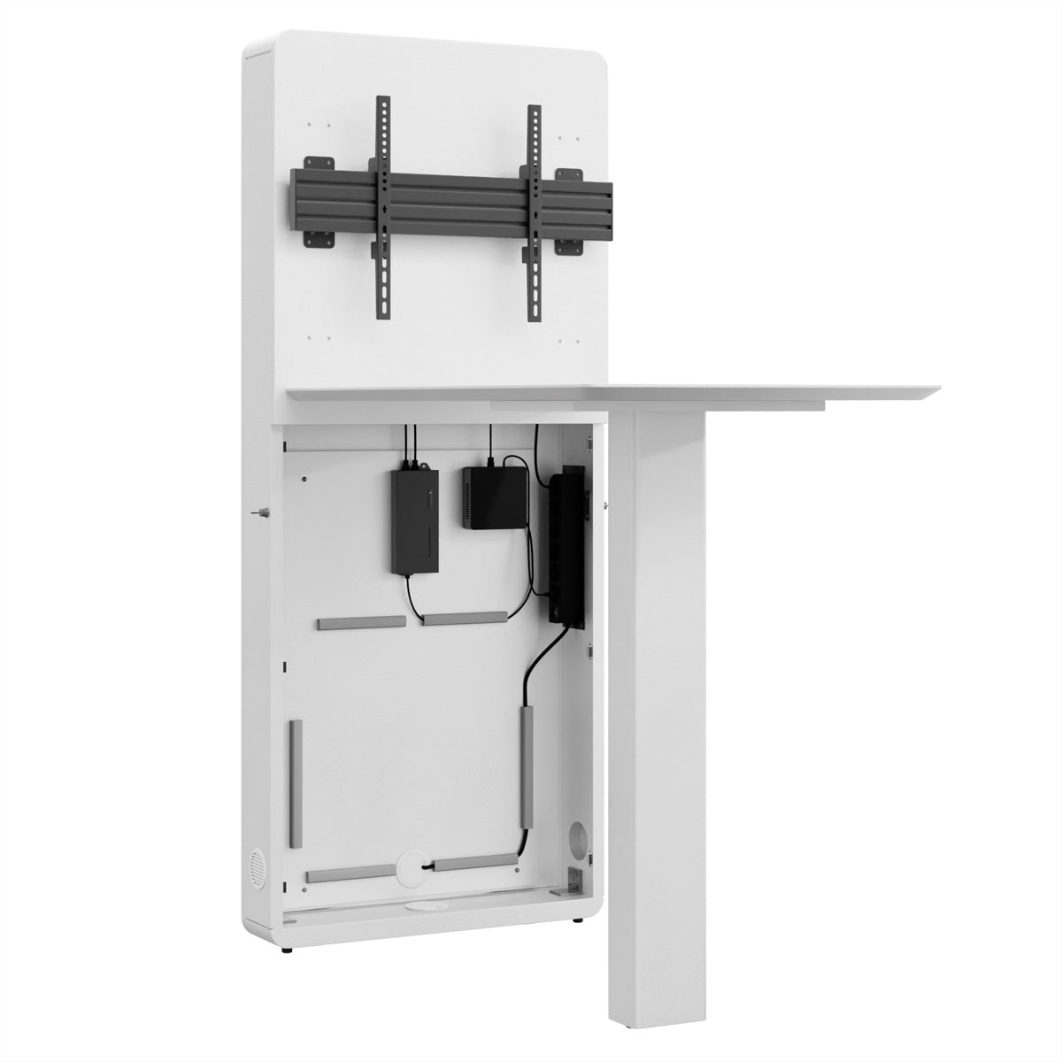Hagor Bodenständer – 32–55" – VESA 600×400 – bis 50 kg, Diebstahlsicherung – Weiss