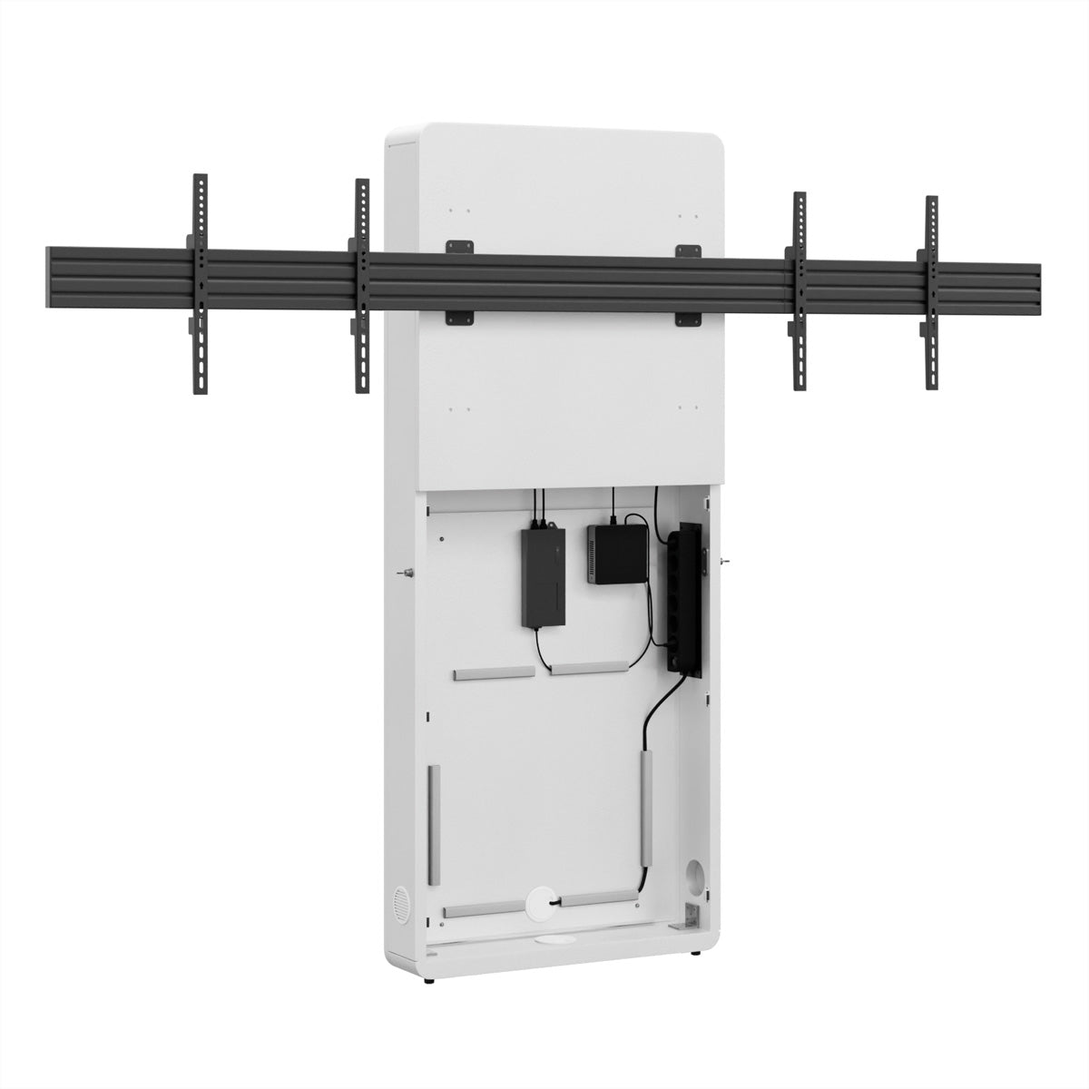 Hagor Wandlift (bodenstehend) – 55–65" – VESA 600×400 – bis 70 kg, für 2 Displays, Diebstahlsicherung – Weiss