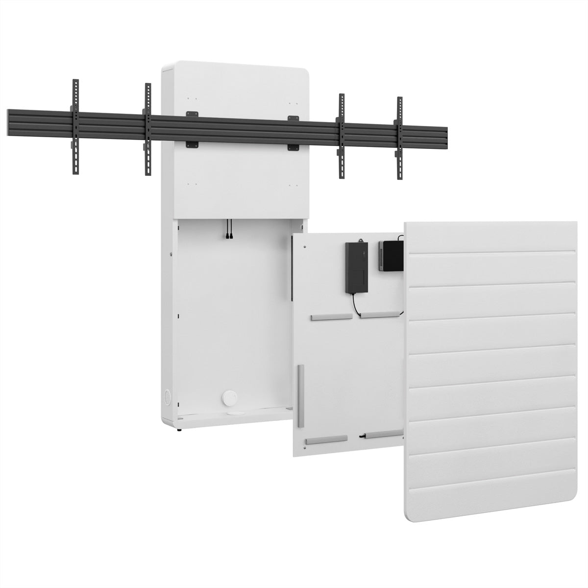 Hagor Wandlift (bodenstehend) – 55–65" – VESA 600×400 – bis 70 kg, für 2 Displays, Diebstahlsicherung – Weiss