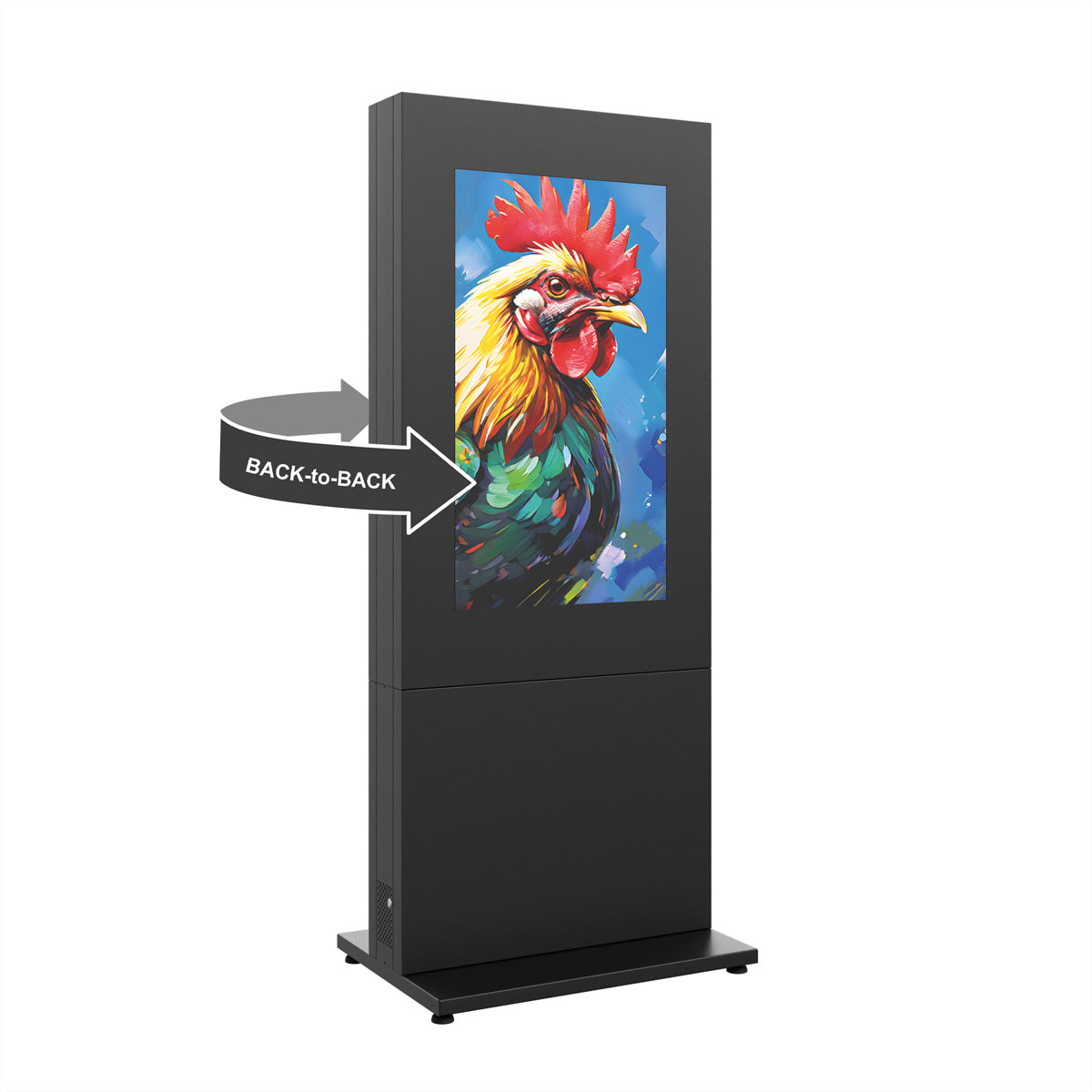 Hagor Bodenständer – Back-to-Back – 50" – Diebstahlsicherung, für 50" Displays – Anthrazitgrau