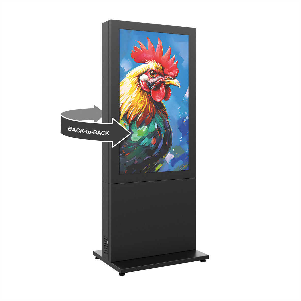 Hagor Bodenständer (ohne Rollen) – bis 55" – Diebstahlsicherung, für 2 Displays – HP Kiosk 55" FS – B2B