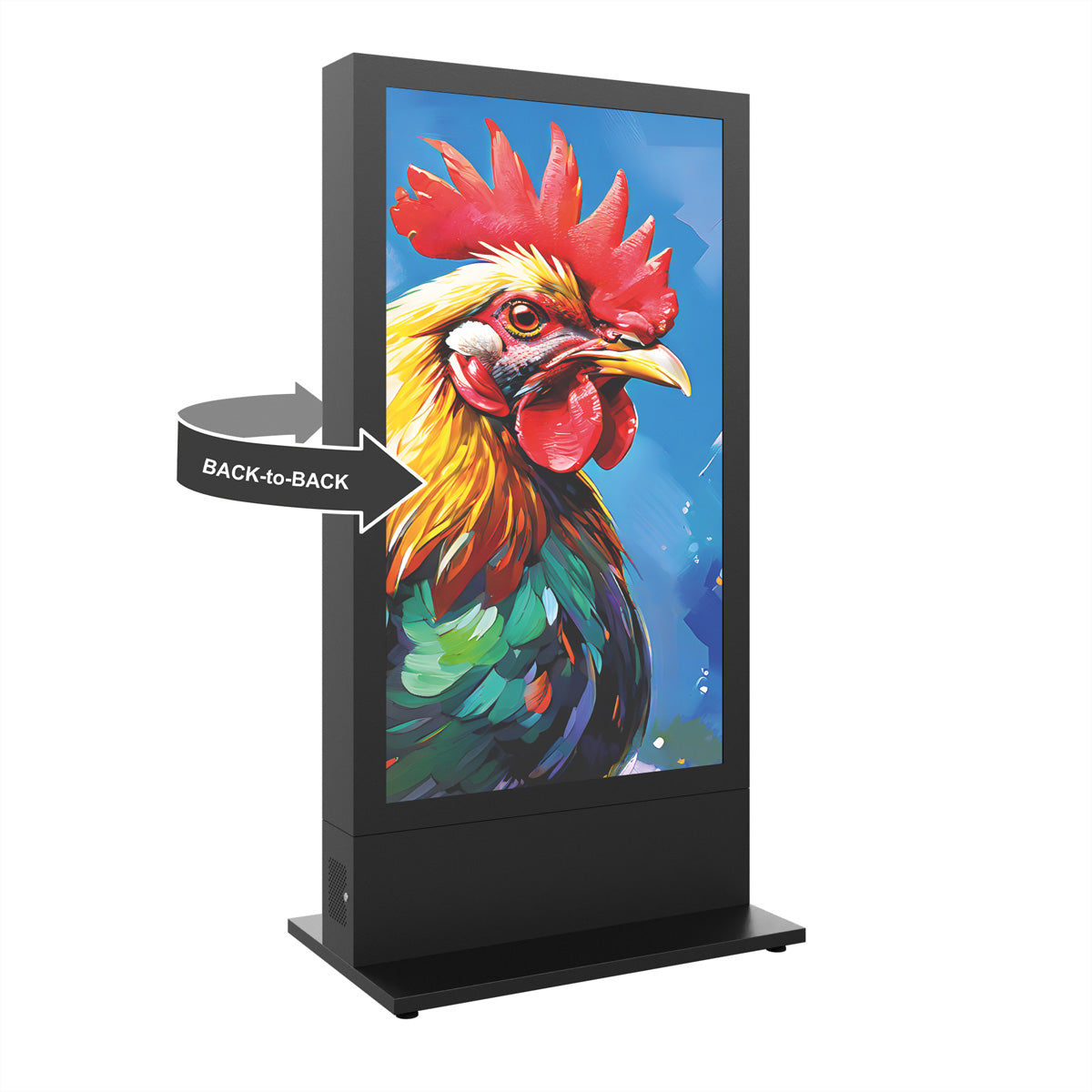 Hagor Digital-Signage-Stand für 65" Displays - zweiseitig, abschliessbar - Anthrazitgrau