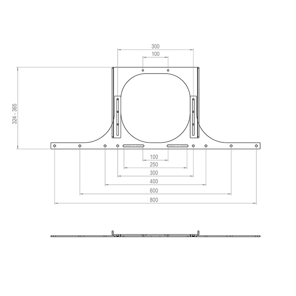 Hagor Adapter – 55"–86", VESA 200×200–800×800, Schwarz, für Logitech Rally Bar und Rally Bar Mini