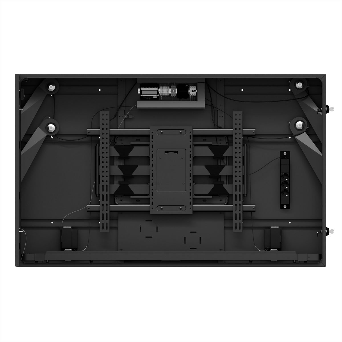 Hagor SOPW 65" Display-Gehäuse (Querformat) – Sicherheitsglas, VESA 200×200–800×600 mm, bis 75 kg – für 65" TV