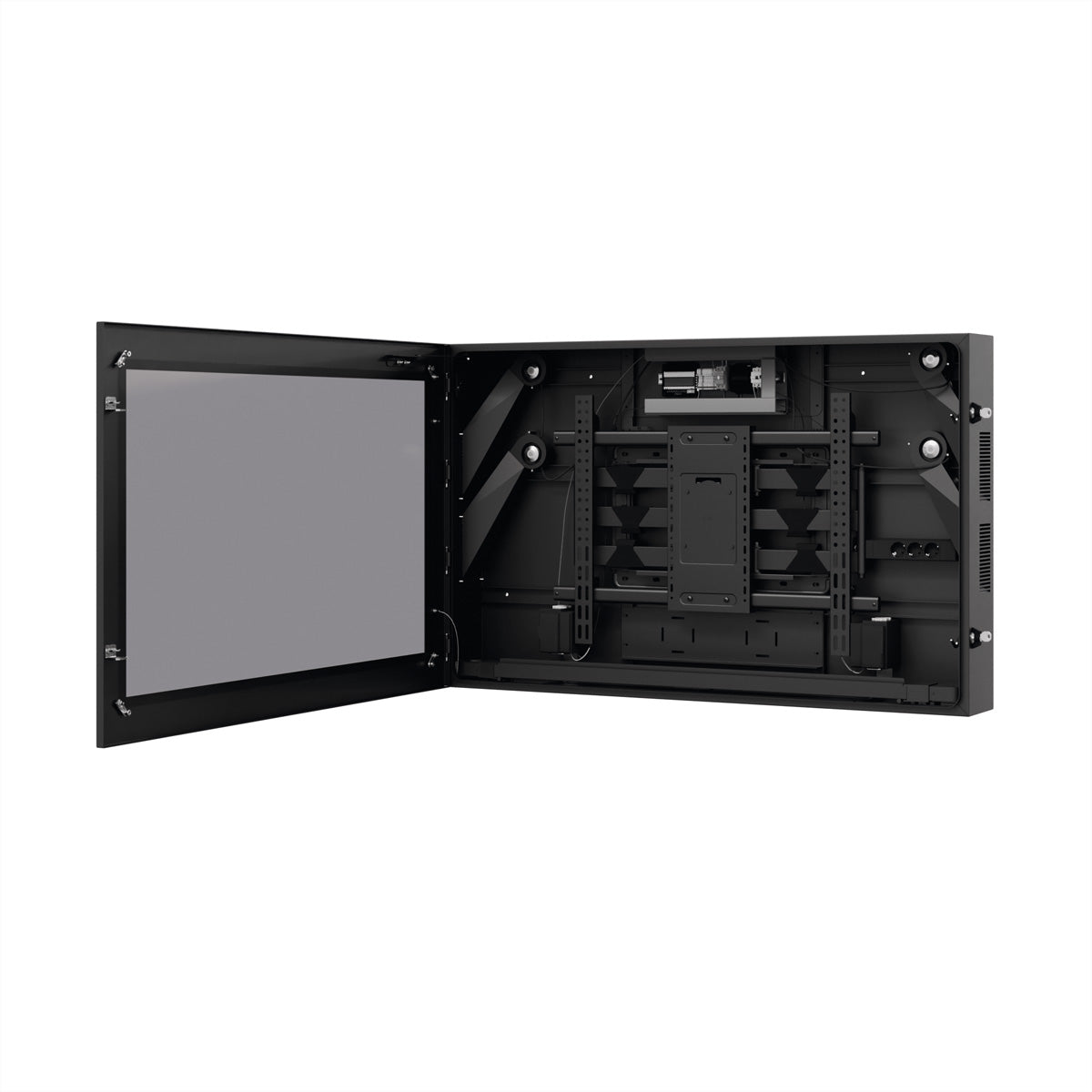 Hagor SOPW 55" – Outdoorgehäuse (Querformat), IP65, mit Klimasystem, abschliessbar, für 55" Displays, Schwarz