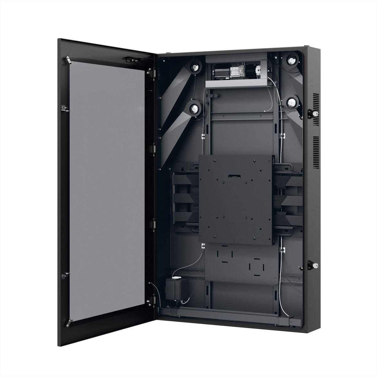 Hagor SOPW 55" Portrait – Outdoorgehäuse, IP65, 6,4 mm Sicherheitsglas, Klima, für 55" (Hochformat)