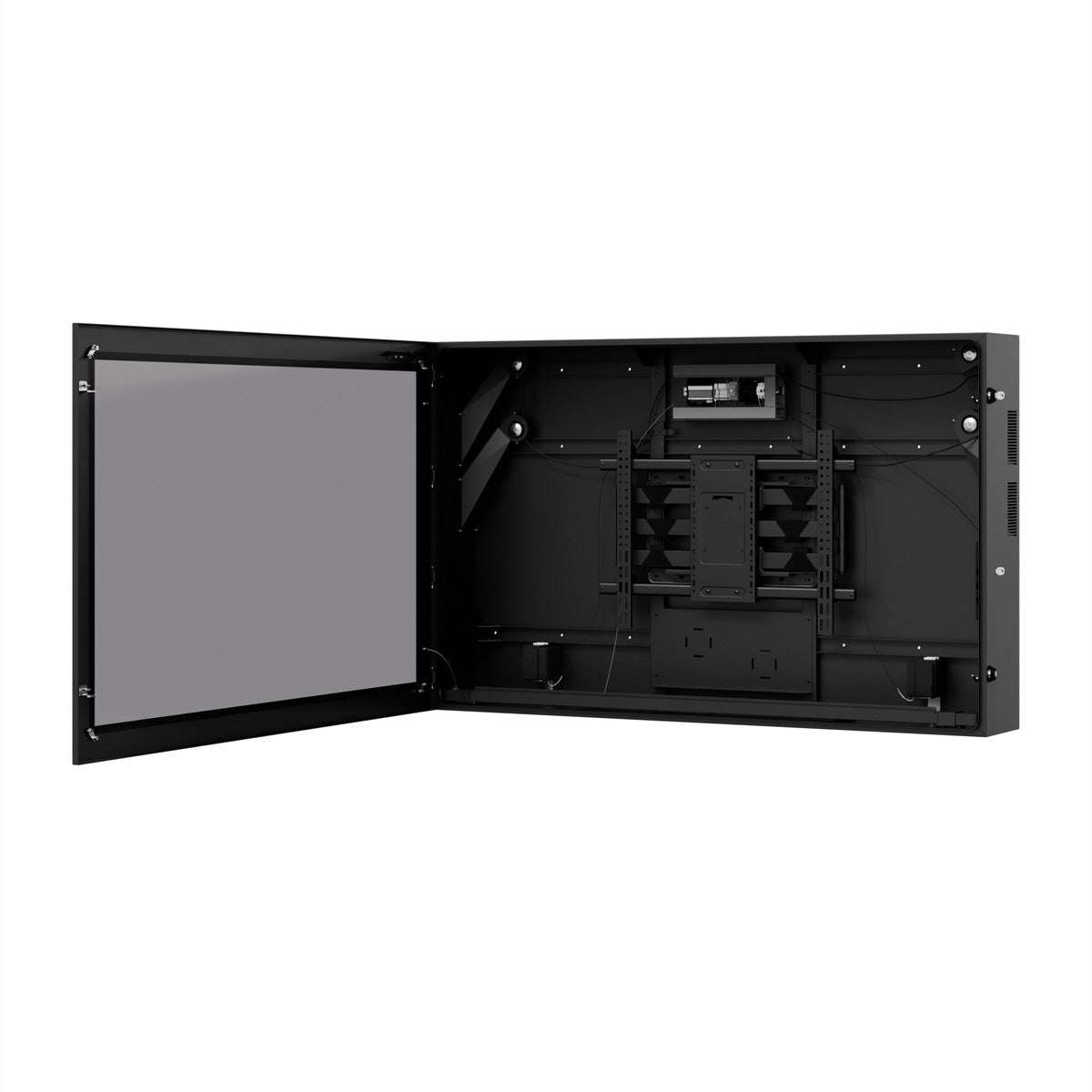 Hagor SOPW Display-Gehäuse – IP65 Frontschutz, 6,4 mm VSG-Sicherheitsglas – für 75" Displays – Schwarz